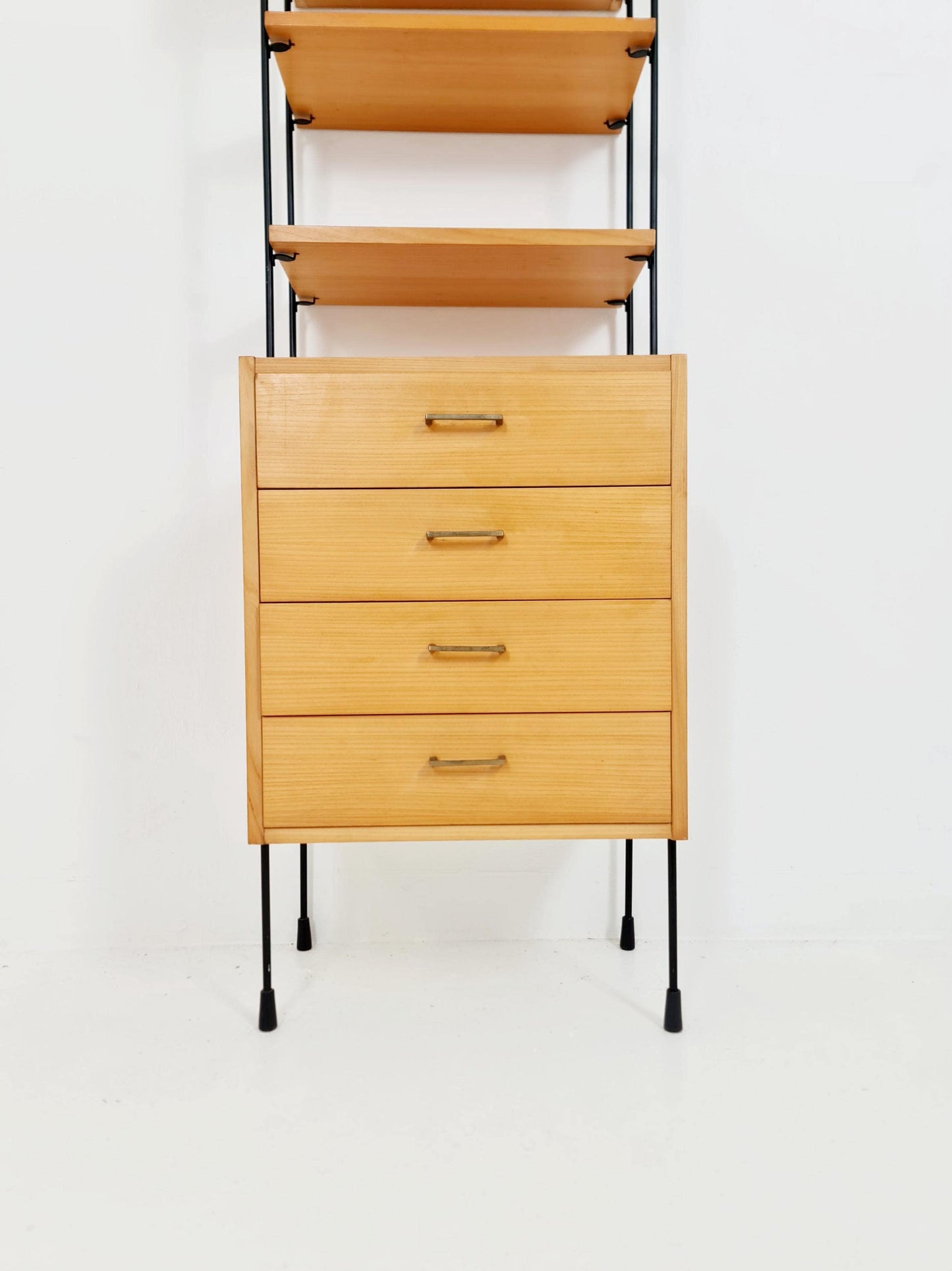 Mid century ash wood shelving unit by Hilker for Omnia, Germany 1960s
