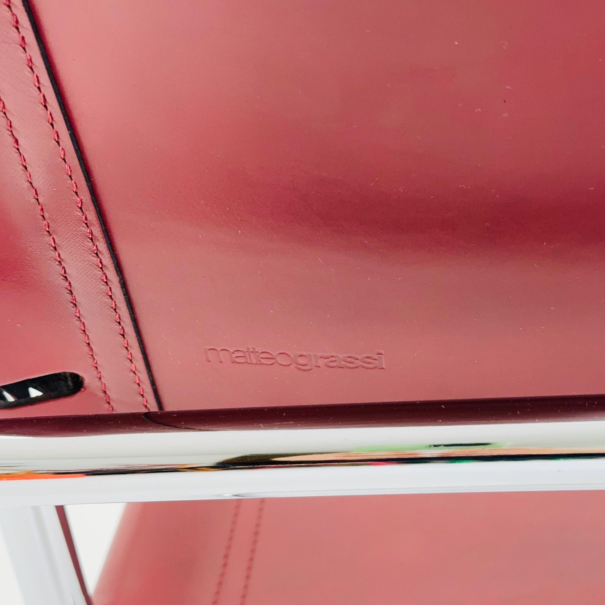 Mid century Bauhaus Matteo Grassi Mg5 wine red leather cantilever armchair by Mart Stam italy 1980s