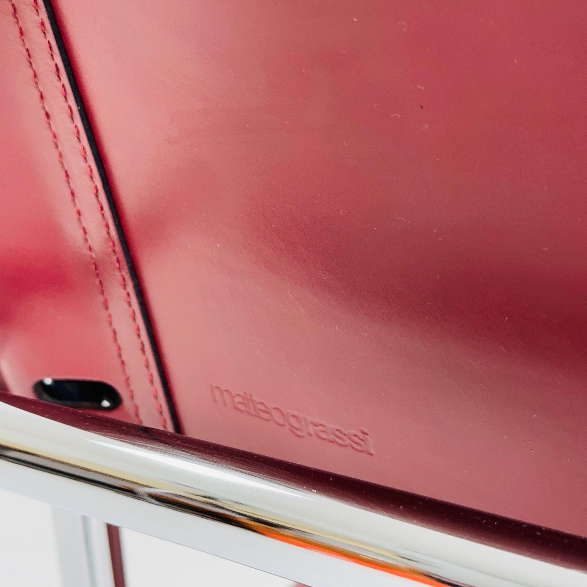 Mid century Bauhaus Matteo Grassi Mg5 wine red leather cantilever armchair by Mart Stam italy 1980s