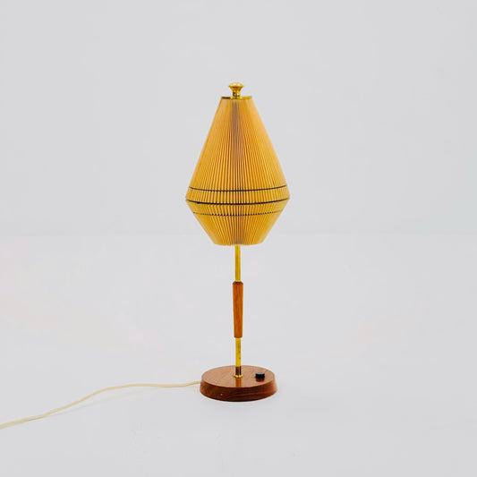 Mid century Teak and brass table lamp by Frits muller for Temde , 1960s