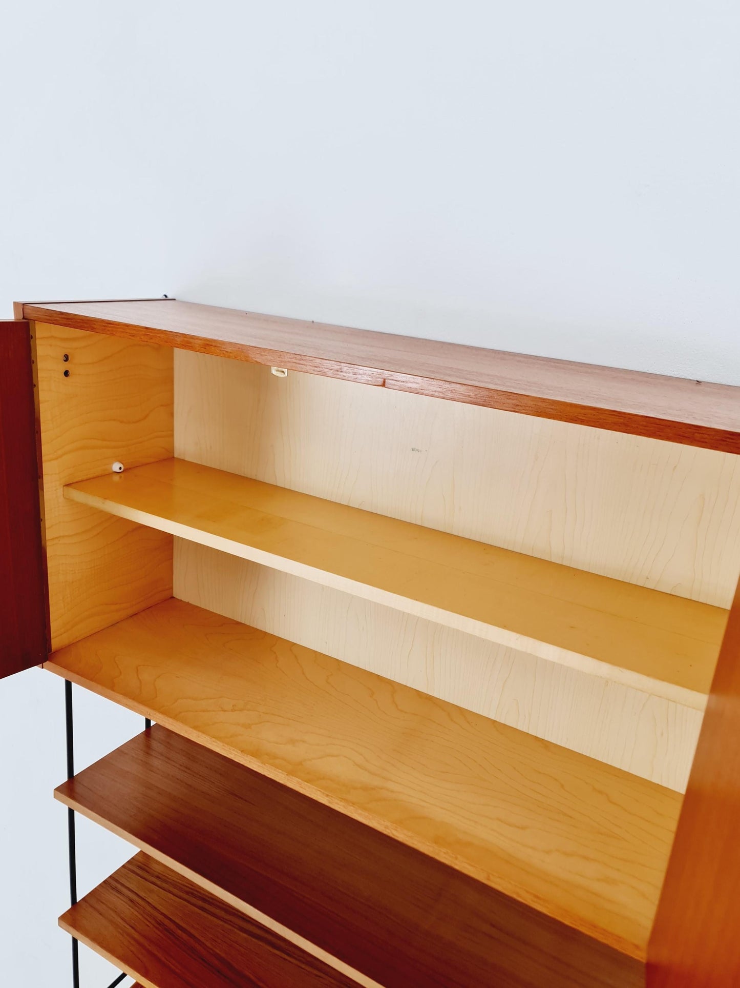 Mid century Teak wall shelving unit by Hilker for Omnia, Germany, 1960s