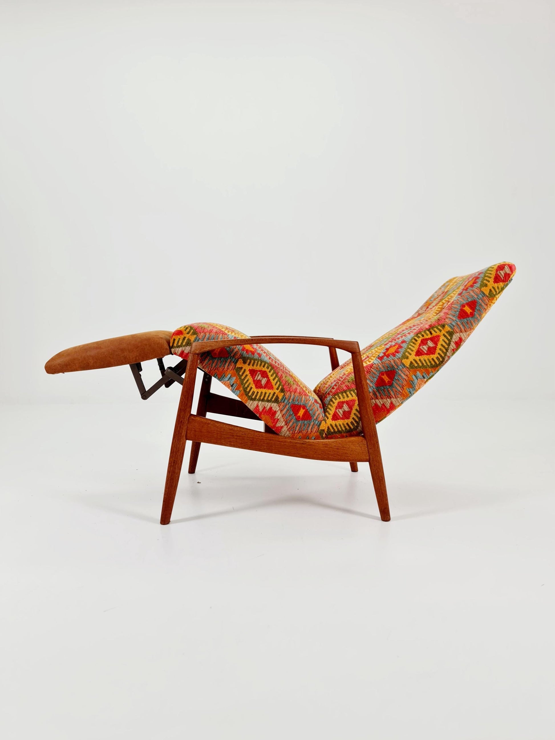 Rare Danish Teak loungeChair with foot Rest ,1950s