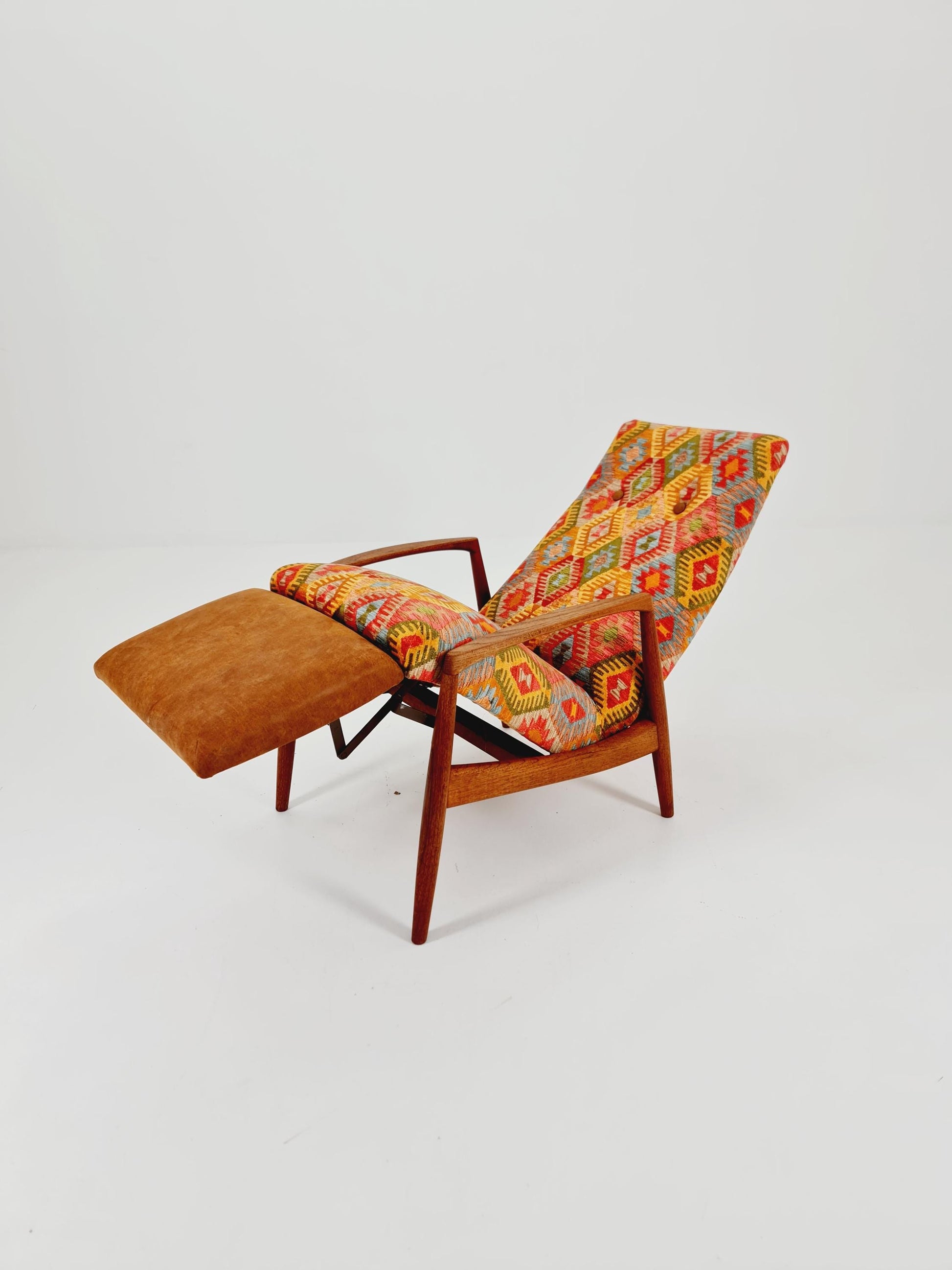 Rare Danish Teak loungeChair with foot Rest ,1950s