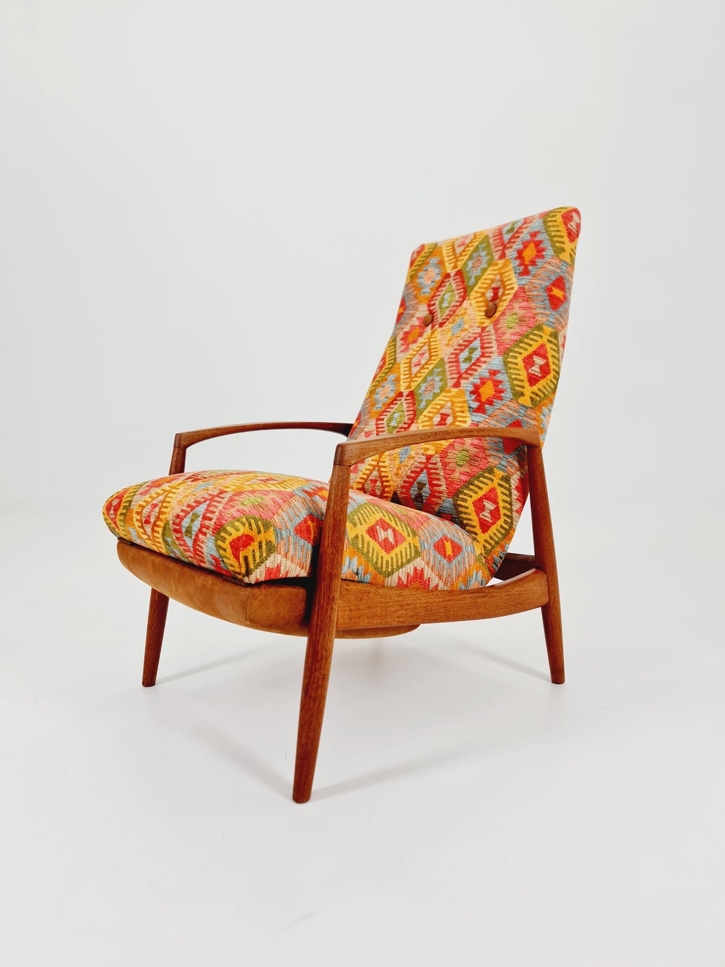 Rare Danish Teak loungeChair with foot Rest ,1950s