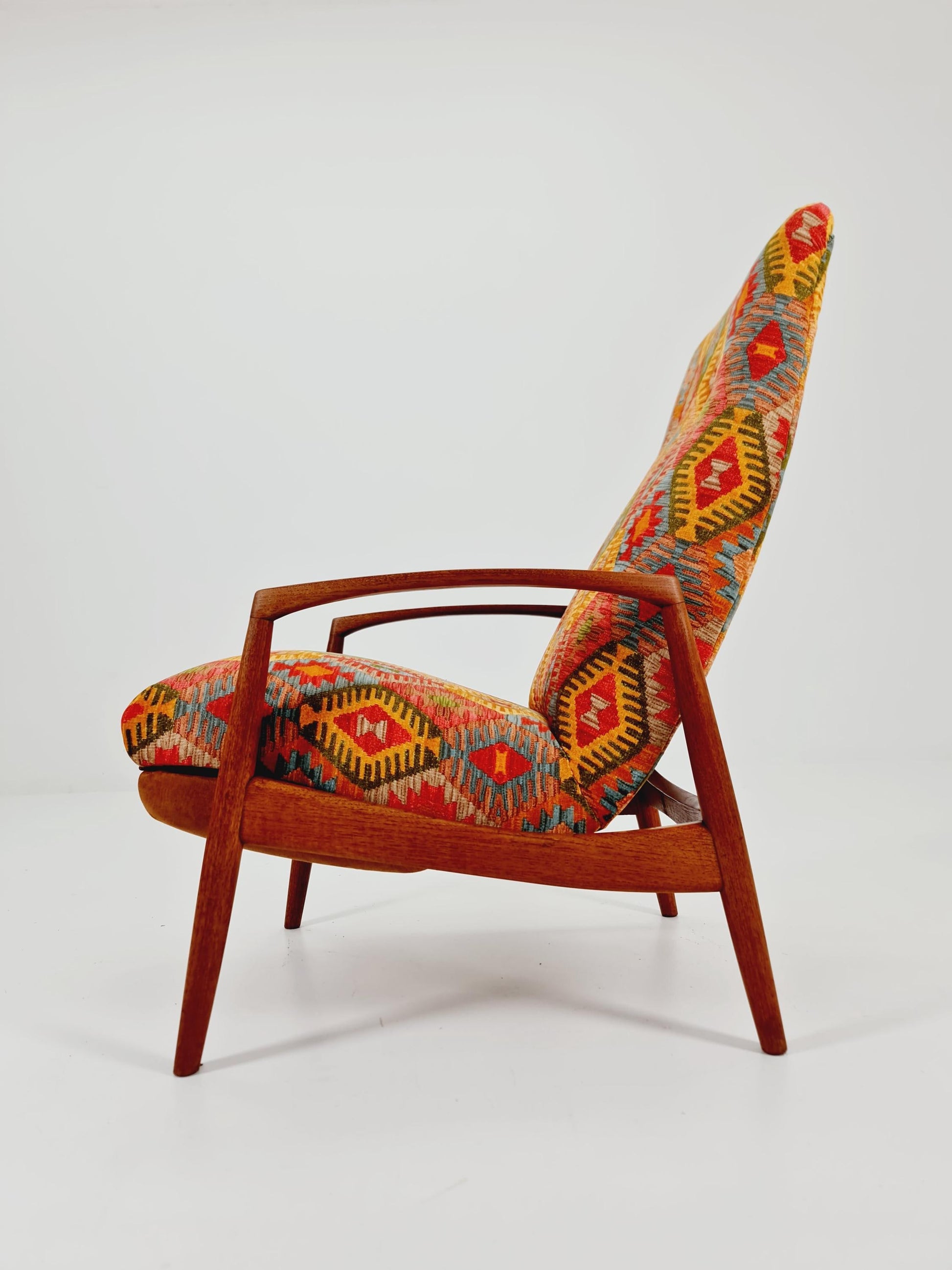Rare Danish Teak loungeChair with foot Rest ,1950s