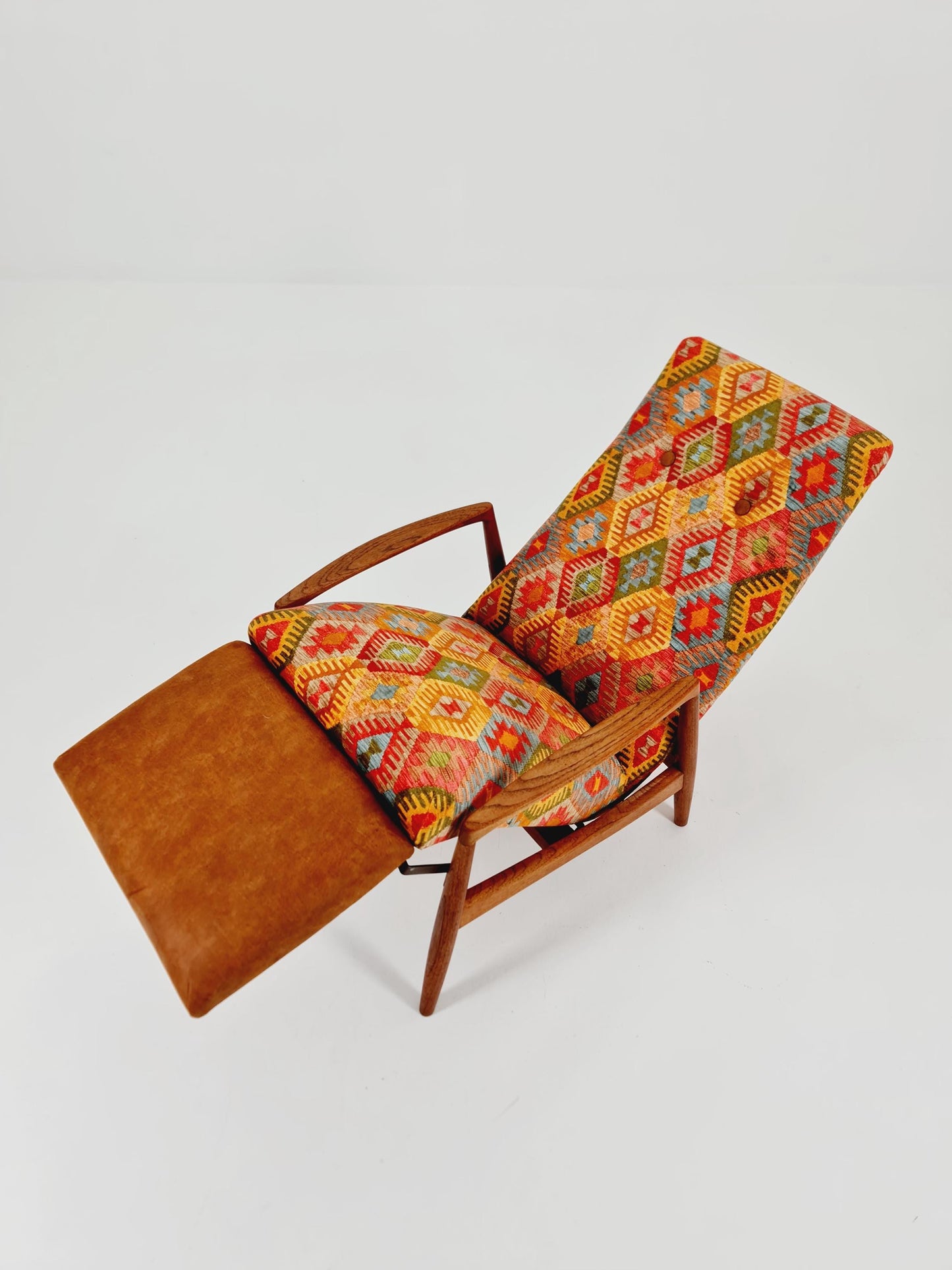 Rare Danish Teak loungeChair with foot Rest ,1950s