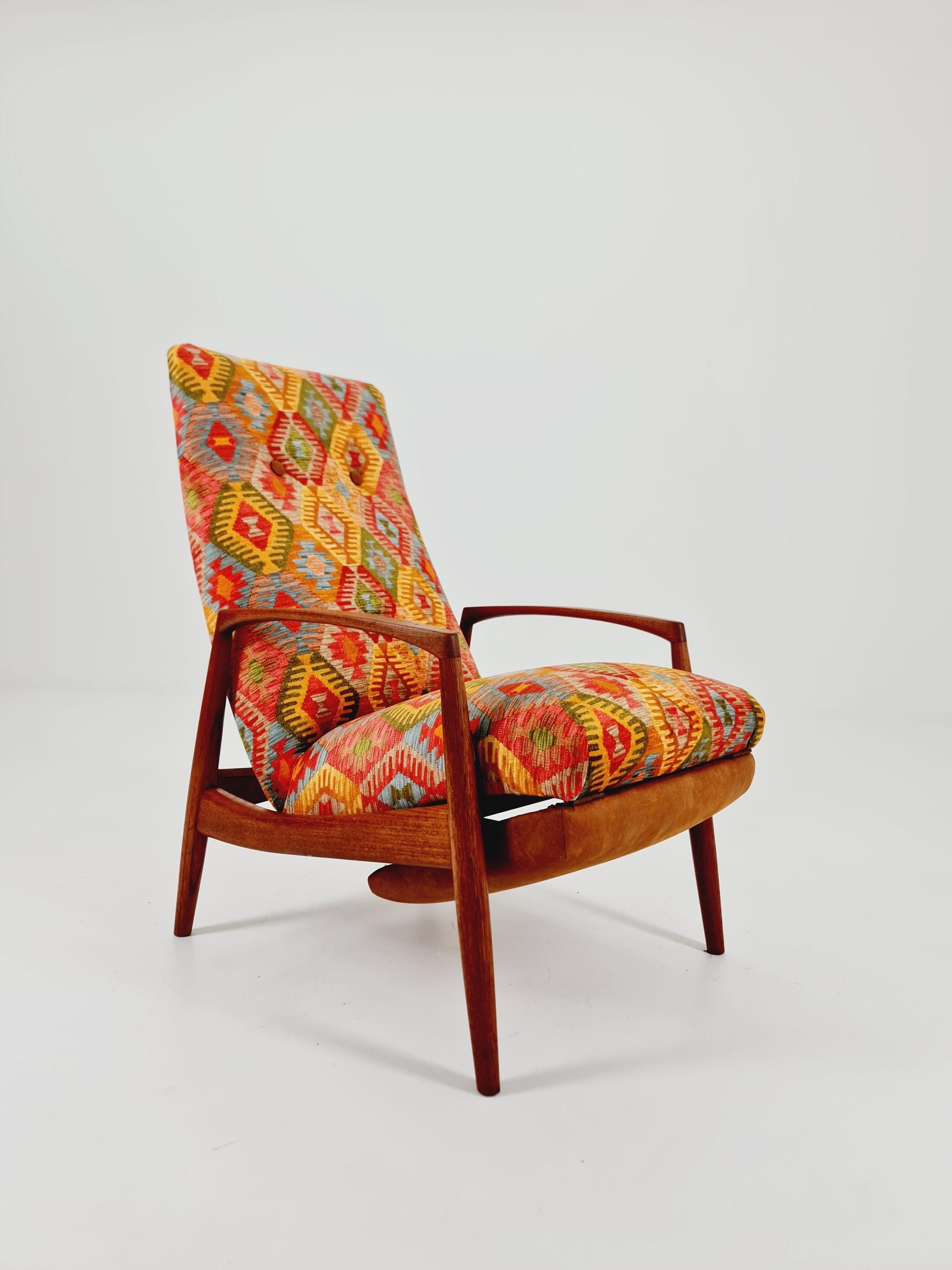 Rare Danish Teak loungeChair with foot Rest ,1950s