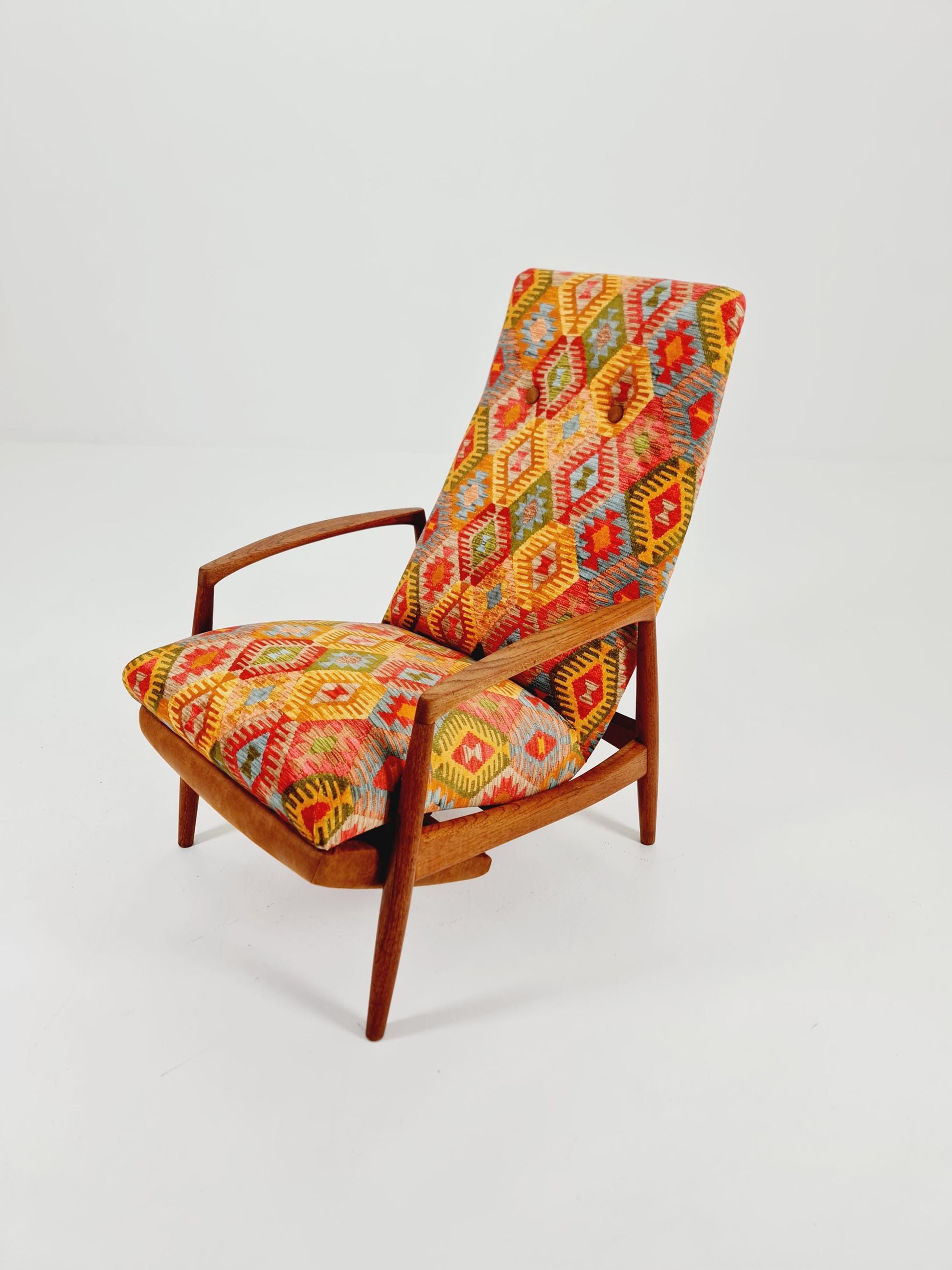 Rare Danish Teak loungeChair with foot Rest ,1950s