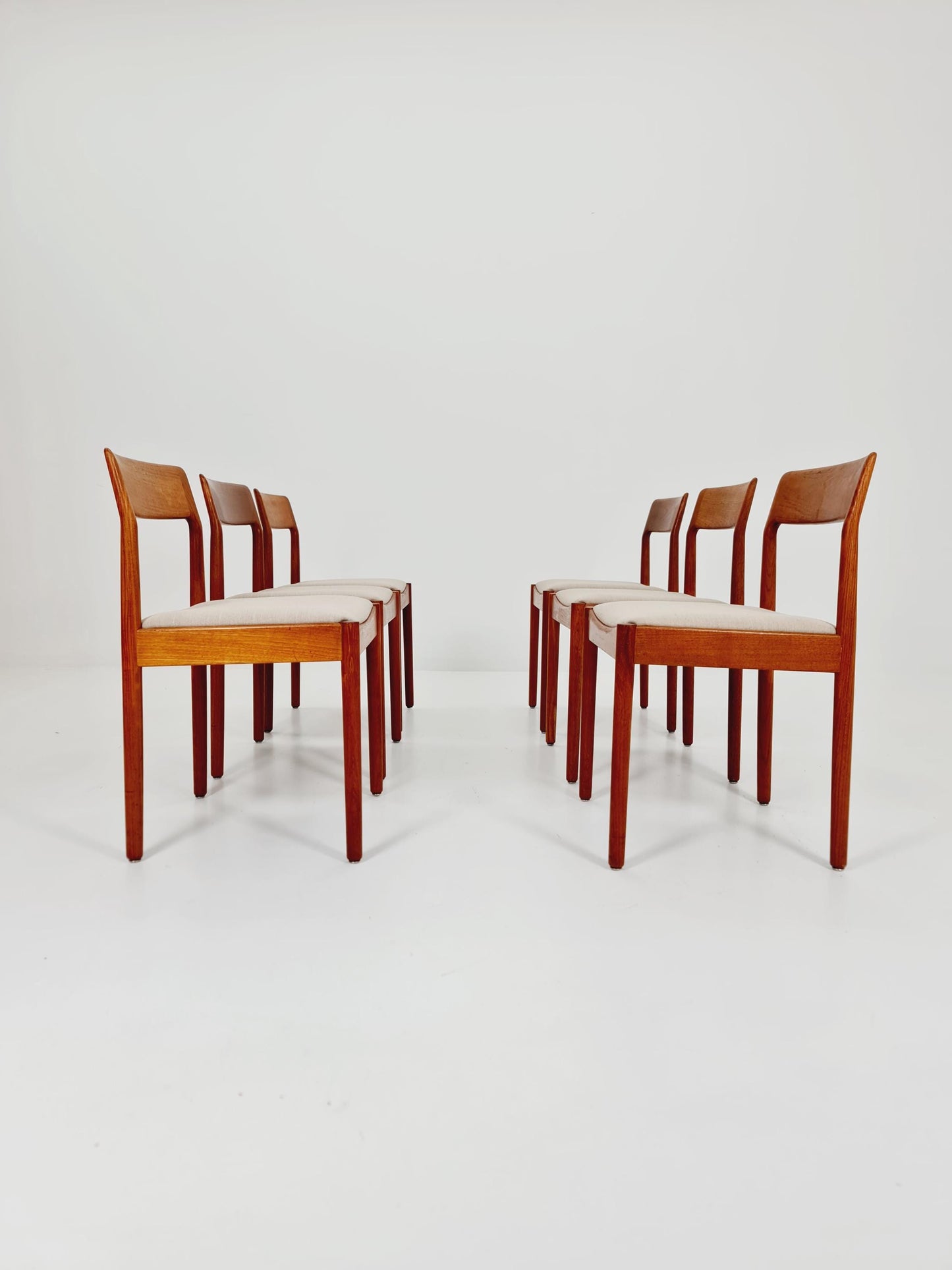Danish teak dining chairs by Johannes Norgaard 1960s, set of 6