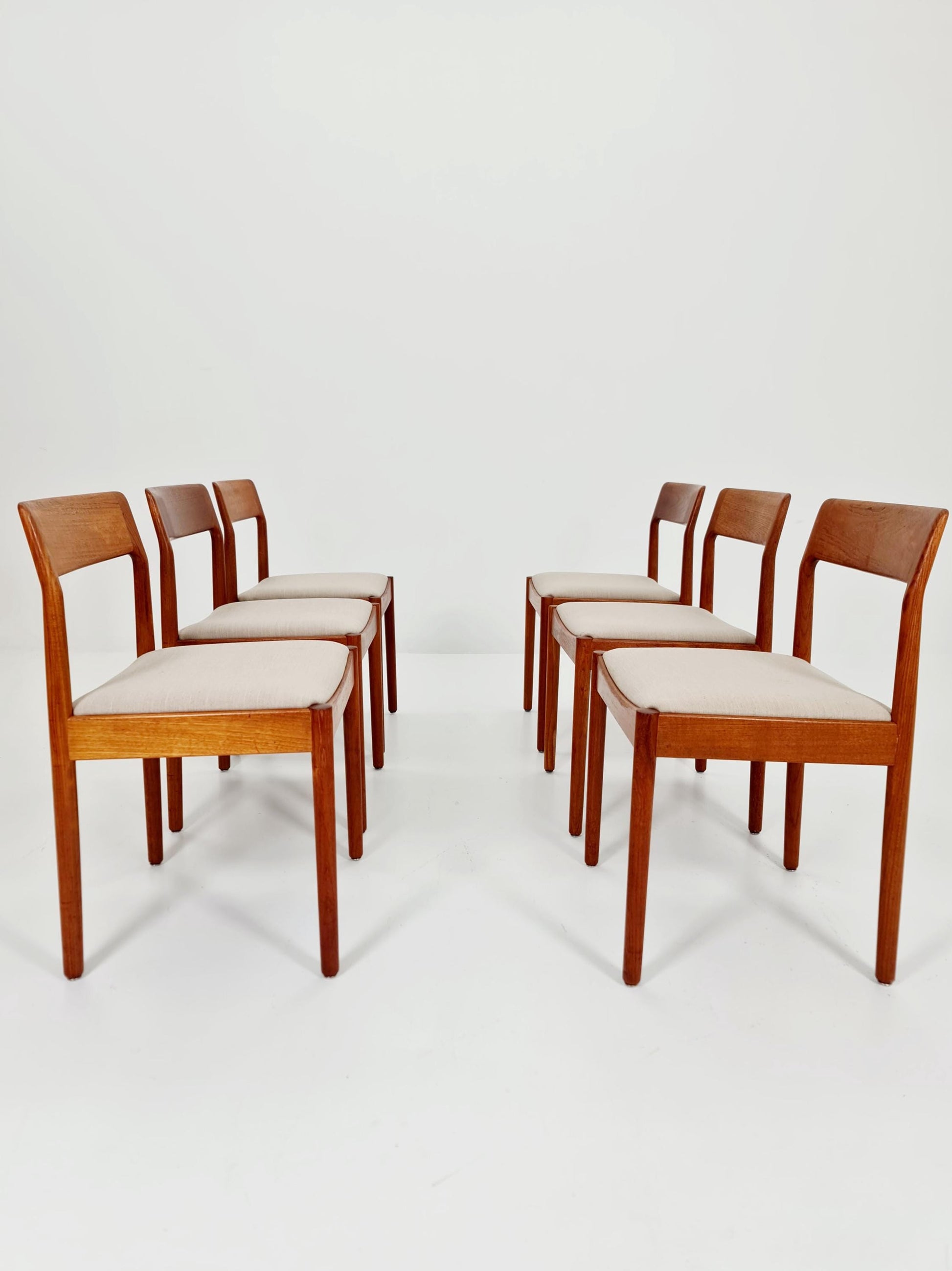 Danish teak dining chairs by Johannes Norgaard 1960s, set of 6
