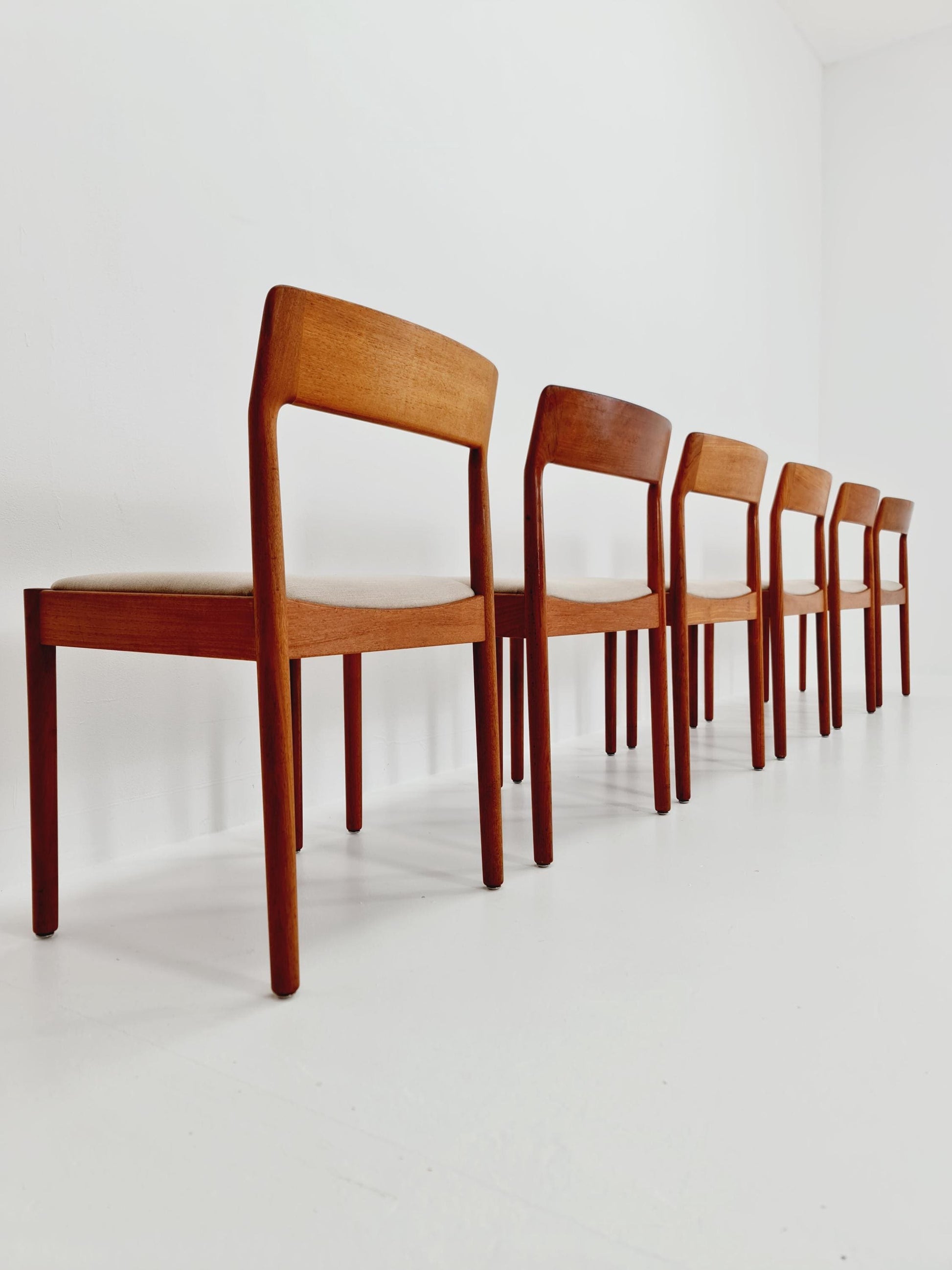 Danish teak dining chairs by Johannes Norgaard 1960s, set of 6