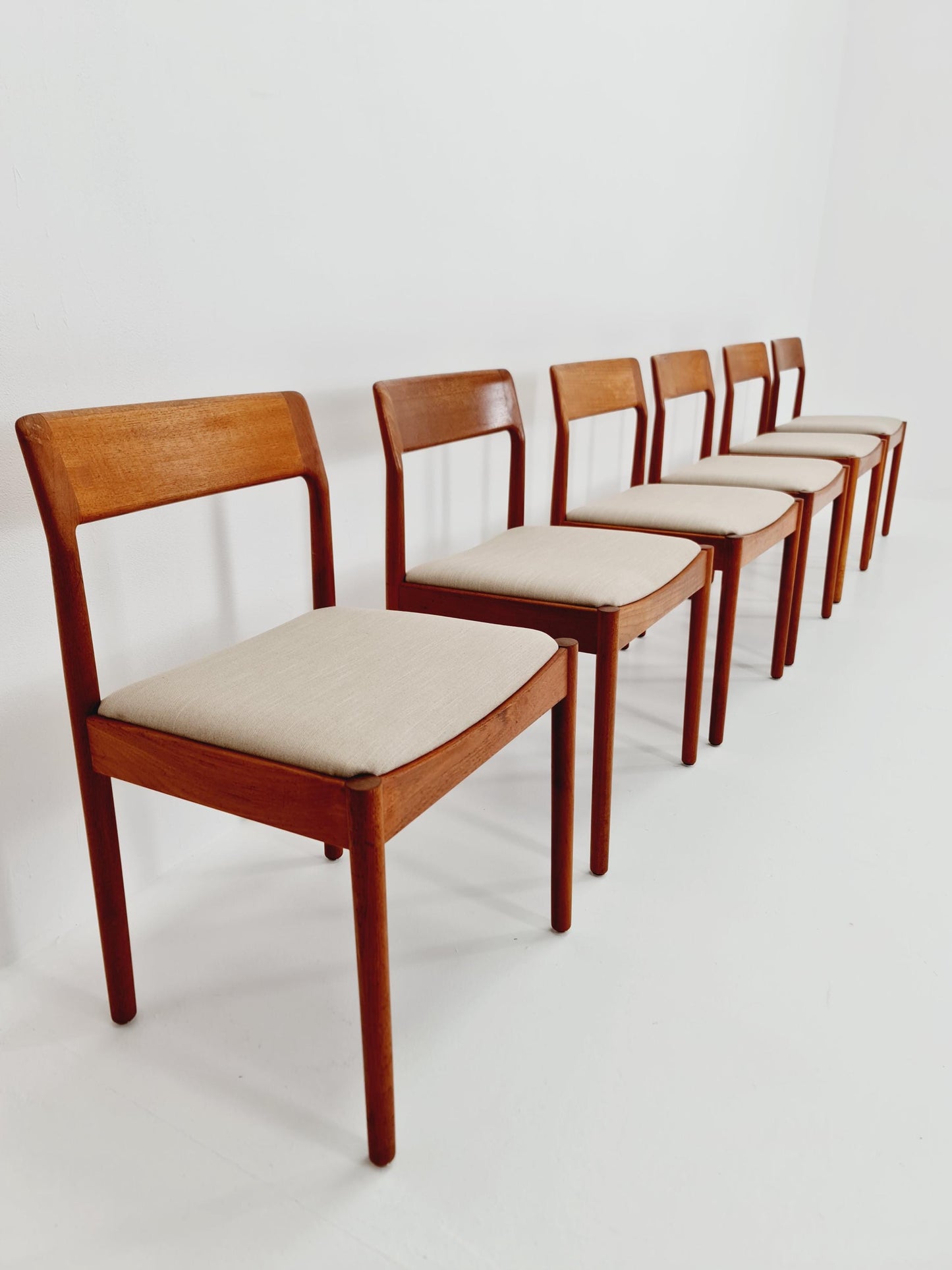 Danish teak dining chairs by Johannes Norgaard 1960s, set of 6