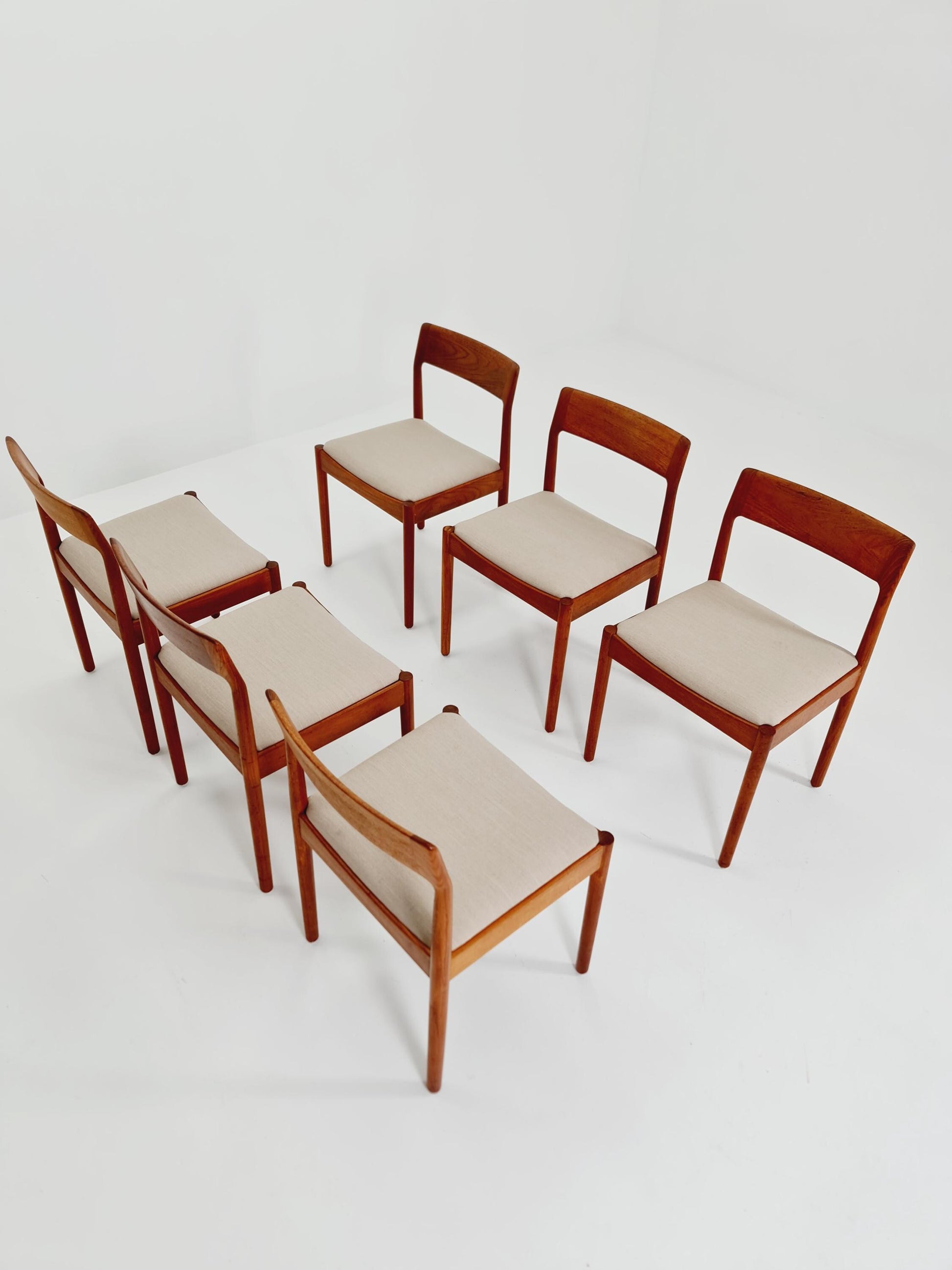 Danish teak dining chairs by Johannes Norgaard 1960s, set of 6