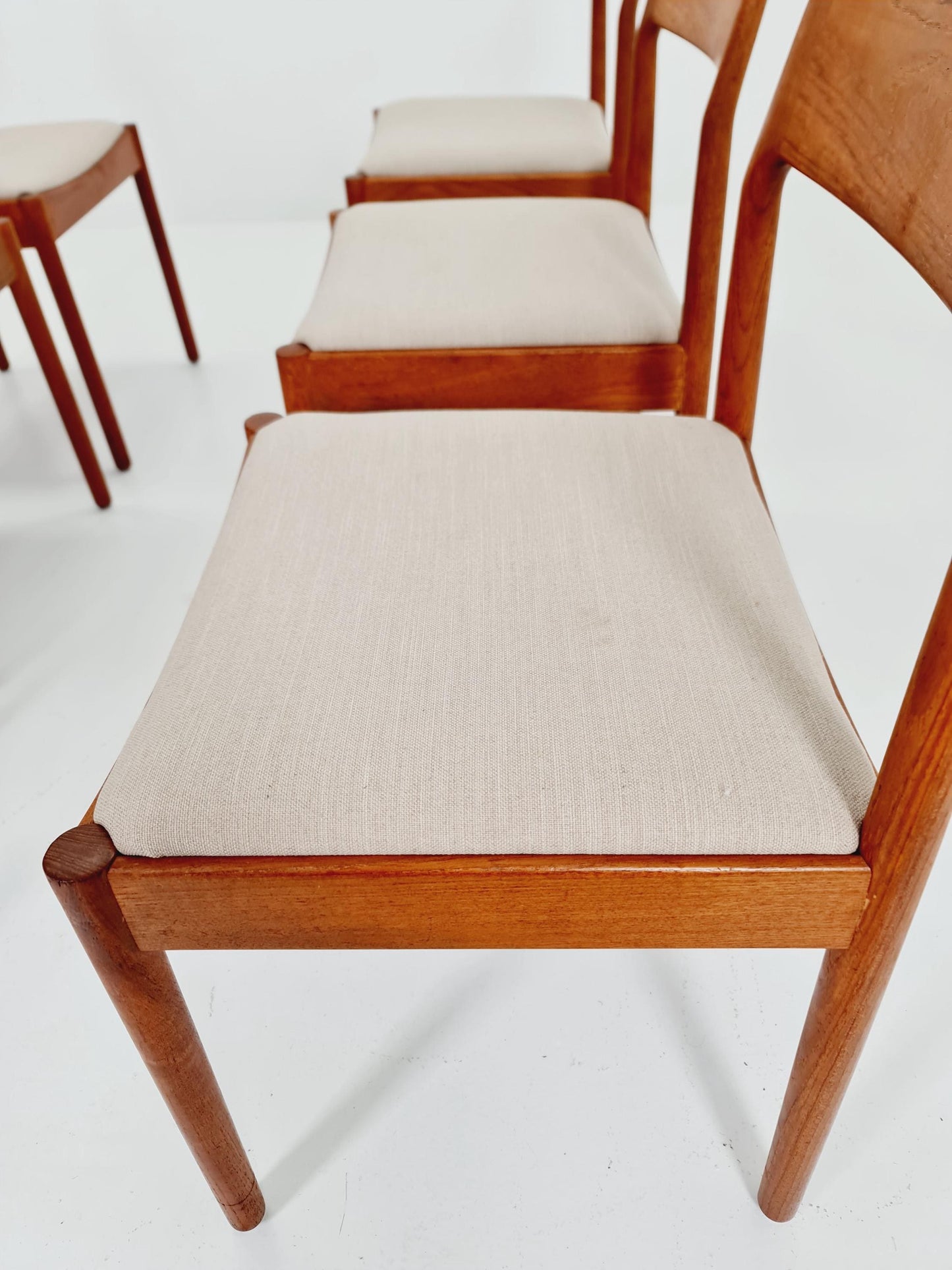Danish teak dining chairs by Johannes Norgaard 1960s, set of 6