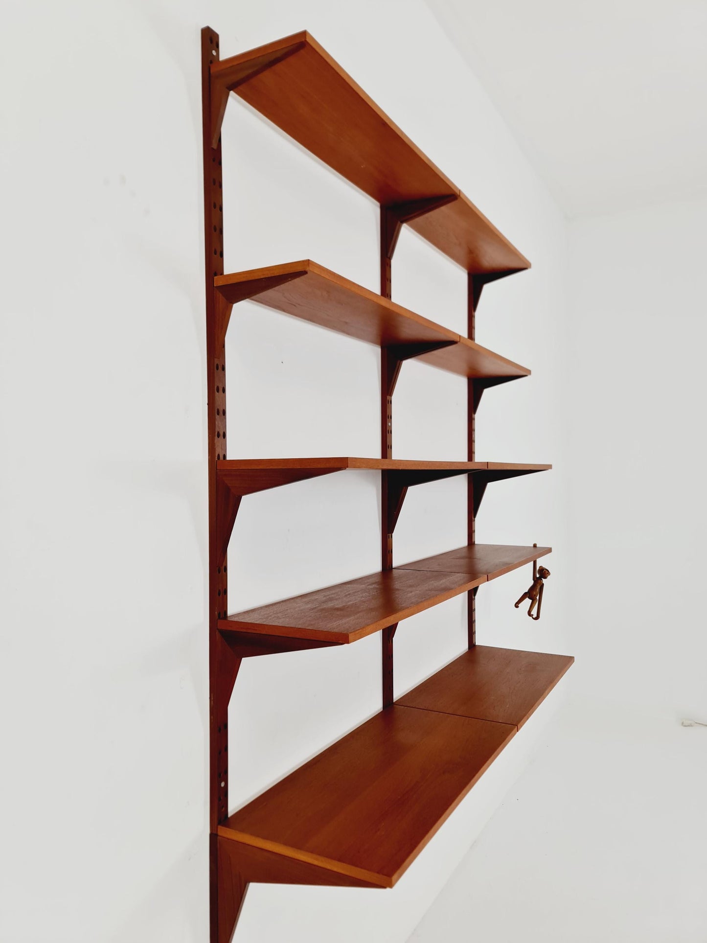 Midcentury Danish Teak Wall-Mounted Shelving Unit, by Royal for Poul Cadovius, 1960s