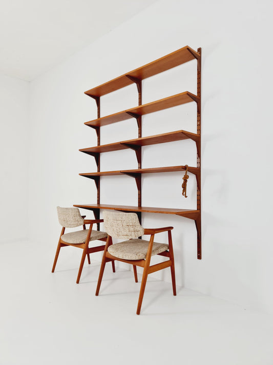 Midcentury Danish Teak Wall-Mounted Shelving Unit, by Royal for Poul Cadovius, 1960s