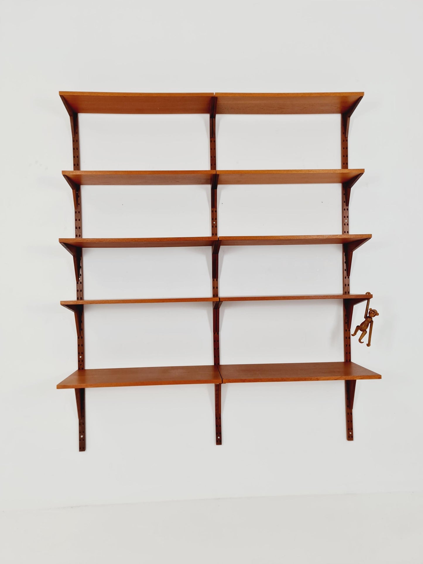 Midcentury Danish Teak Wall-Mounted Shelving Unit, by Royal for Poul Cadovius, 1960s