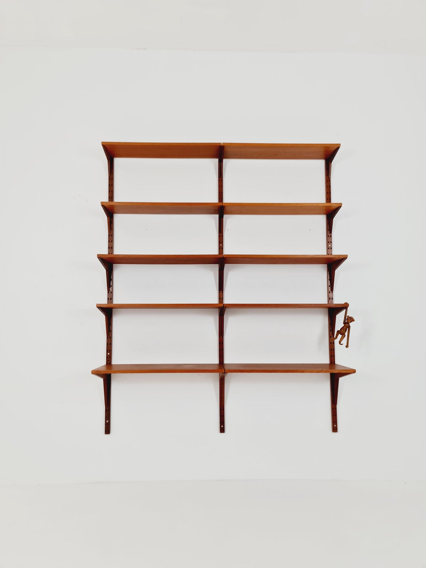 Midcentury Danish Teak Wall-Mounted Shelving Unit, by Royal for Poul Cadovius, 1960s