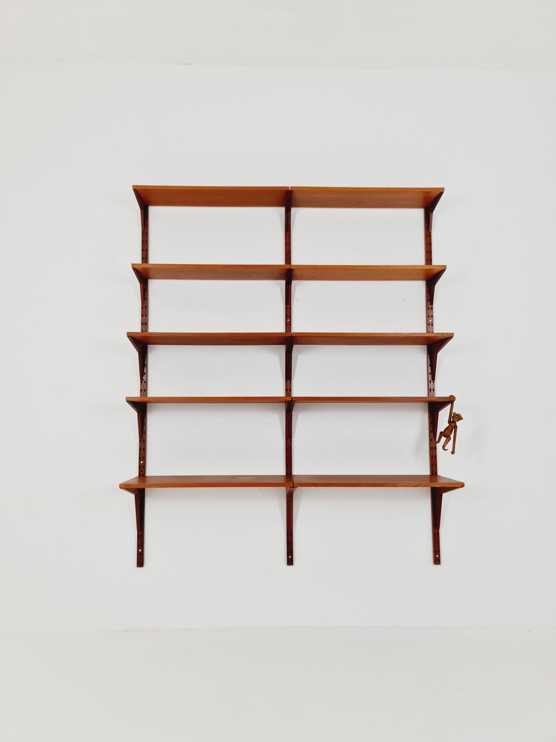 Midcentury Danish Teak Wall-Mounted Shelving Unit, by Royal for Poul Cadovius, 1960s