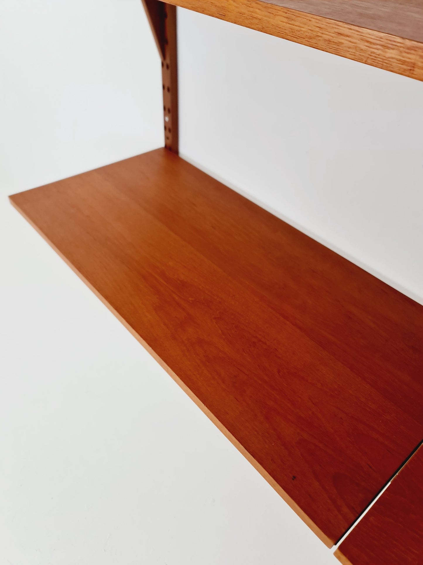 Midcentury Danish Teak Wall-Mounted Shelving Unit, by Royal for Poul Cadovius, 1960s