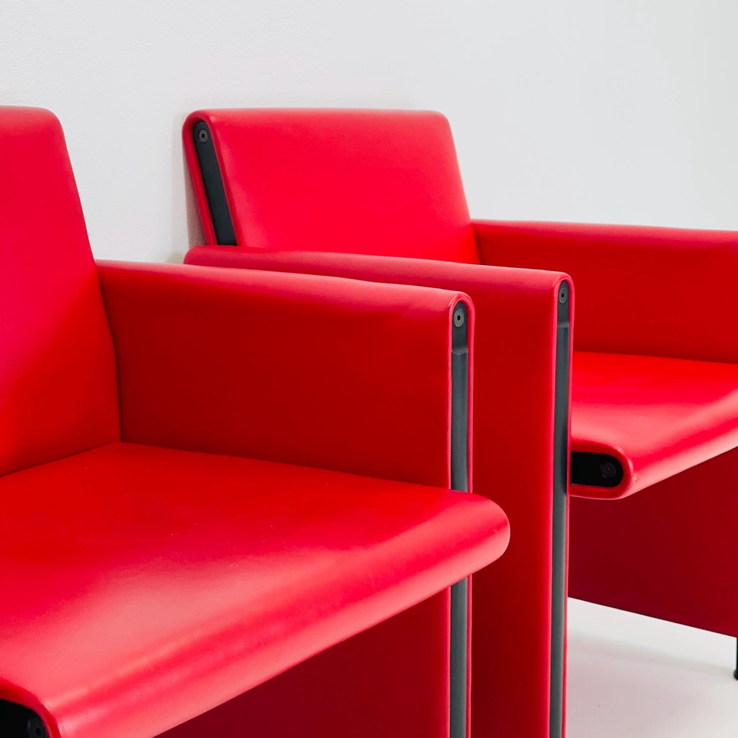 Set of 2 Postmodern Afra & Tobia Scarpa “Giulietta” armChairs by Meritalia Italy 1980s