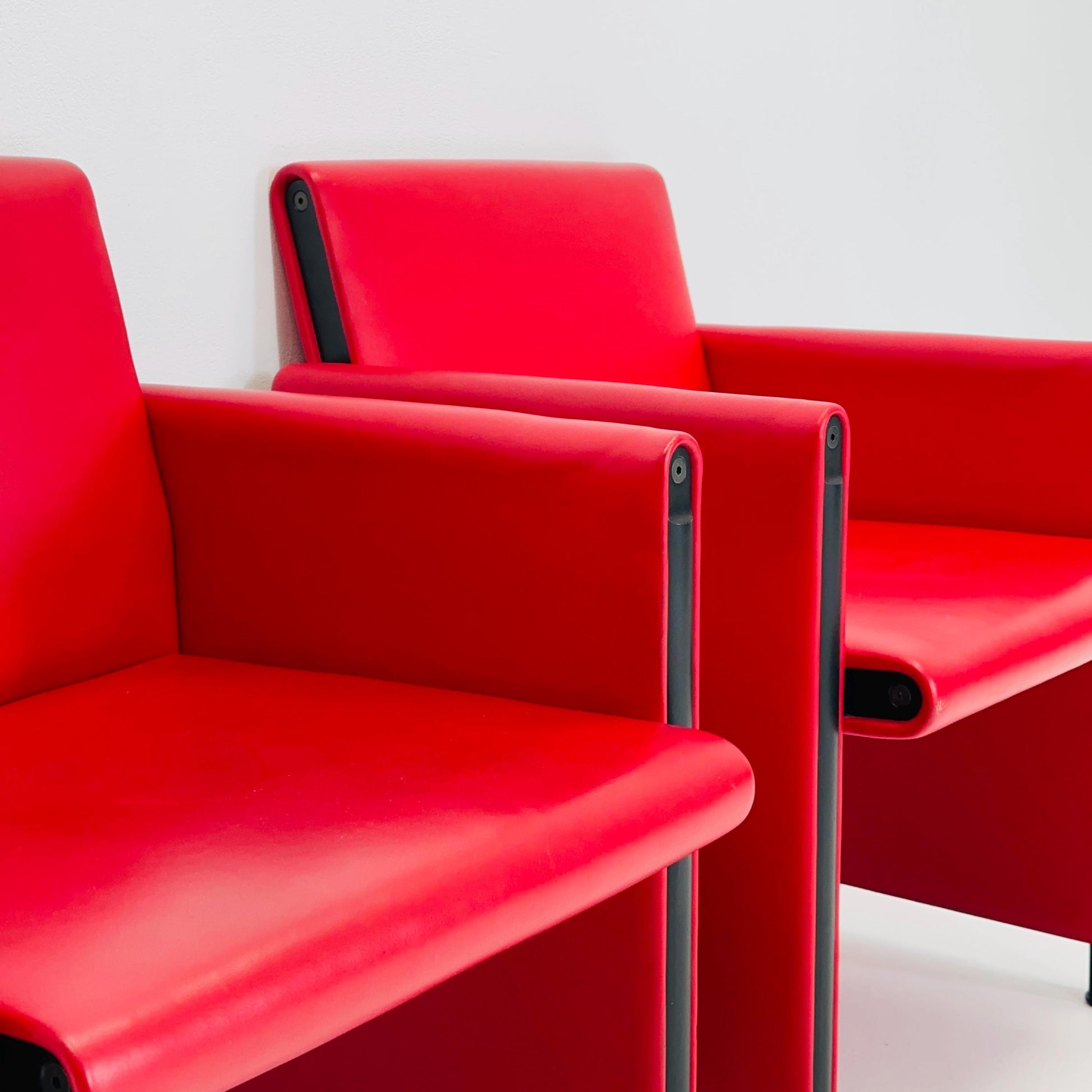 Set of 2 Postmodern Afra & Tobia Scarpa “Giulietta” armChairs by Meritalia Italy 1980s