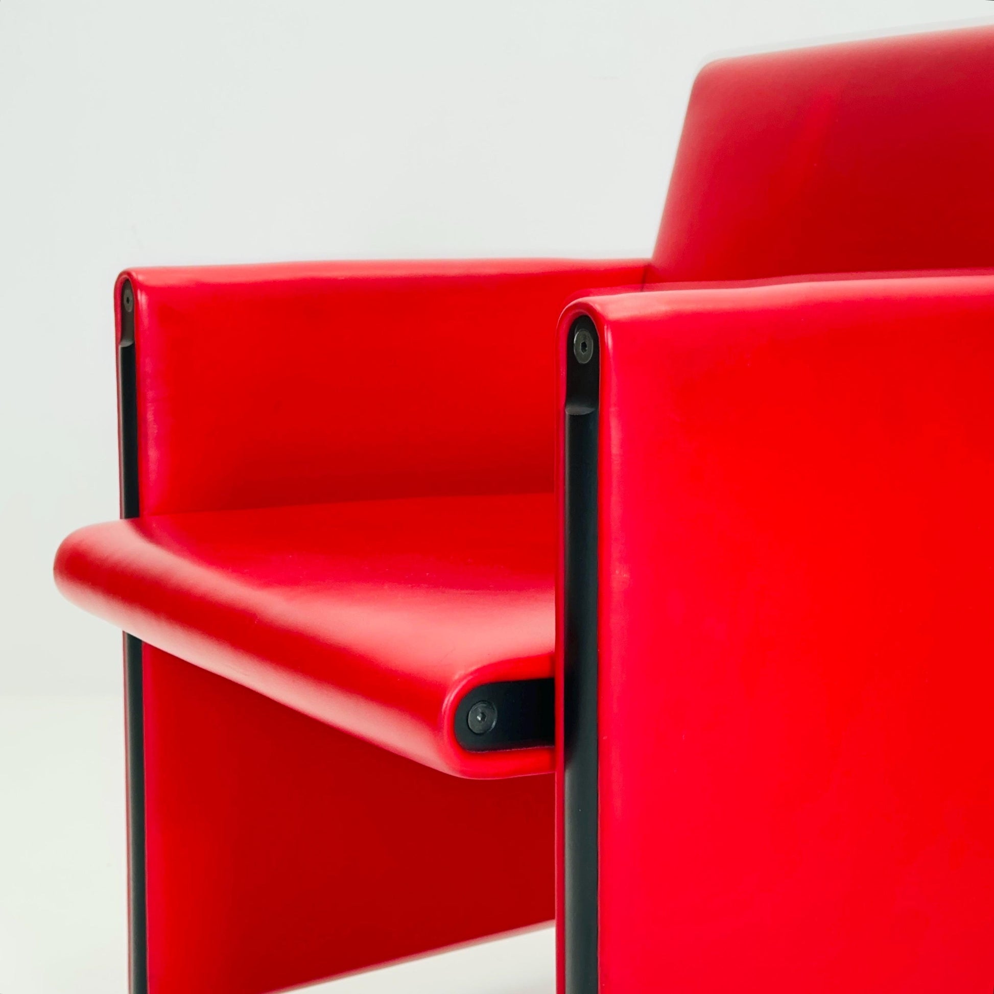 Set of 2 Postmodern Afra & Tobia Scarpa “Giulietta” armChairs by Meritalia Italy 1980s