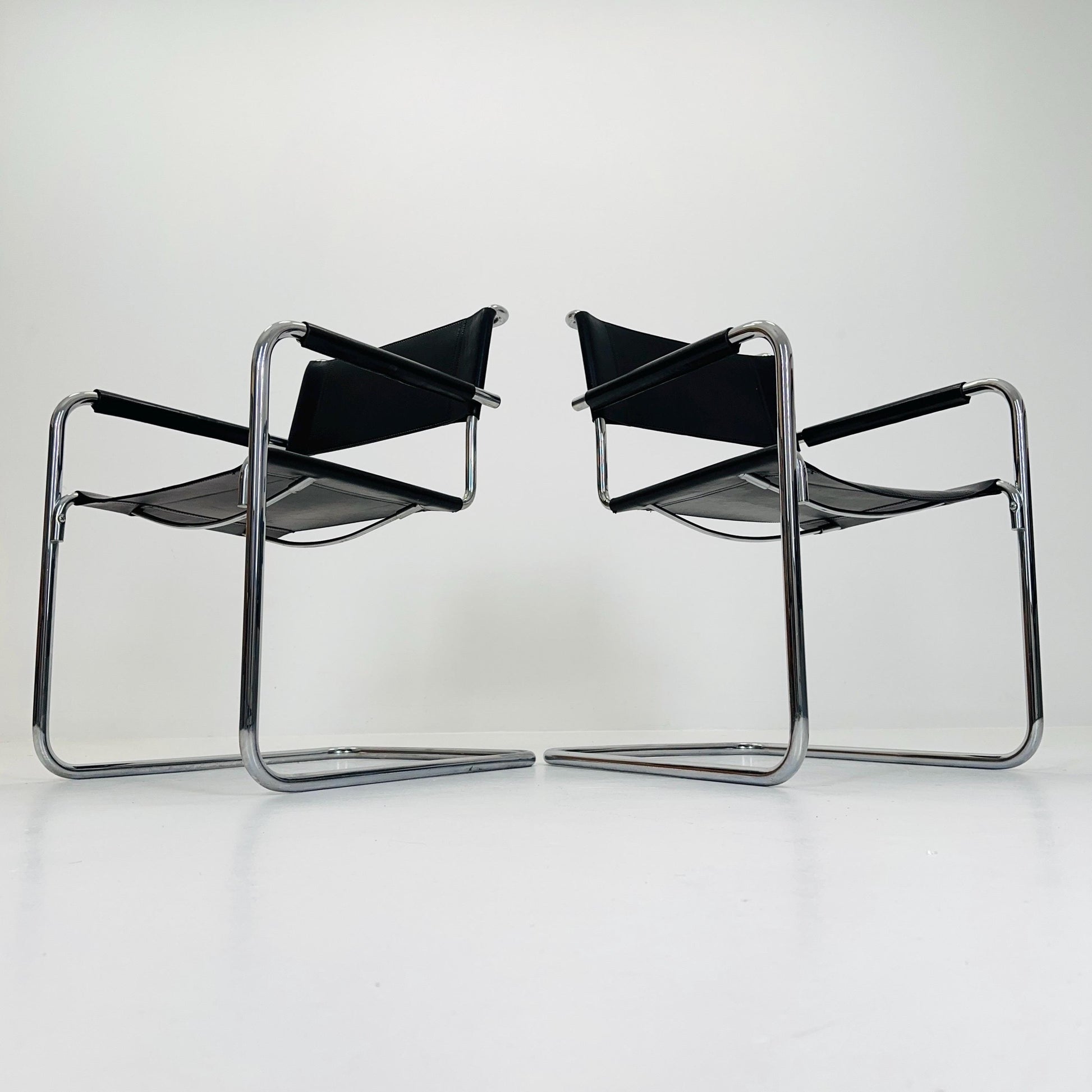 Set of 2 Bauhaus Mart Stam S34 armChairs for Linea Fiam Italy 1980s