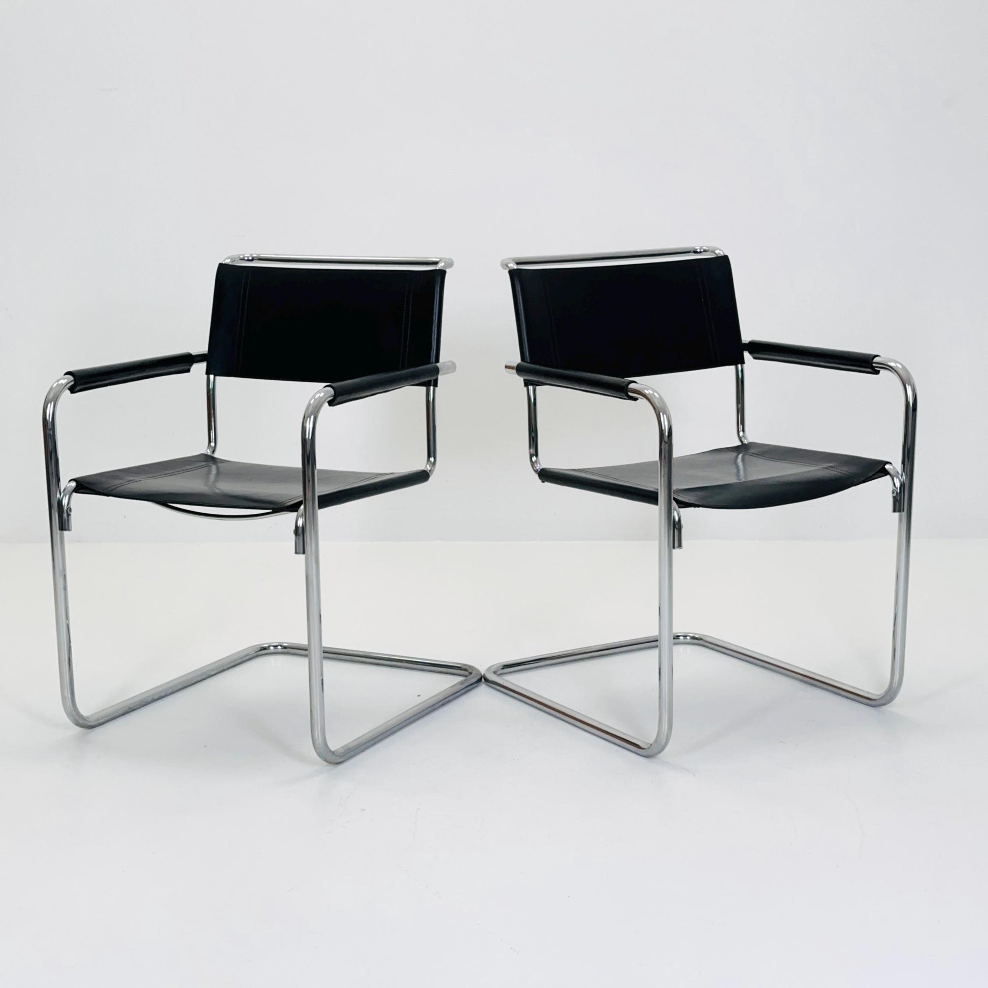Set of 2 Bauhaus Mart Stam S34 armChairs for Linea Fiam Italy 1980s