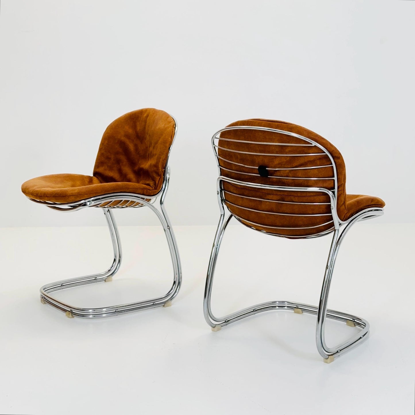Set of 2 Mid century Bauhaus Sabrina dining chairs by Gaston’s Rinaldi for Rima ,1970s Italy