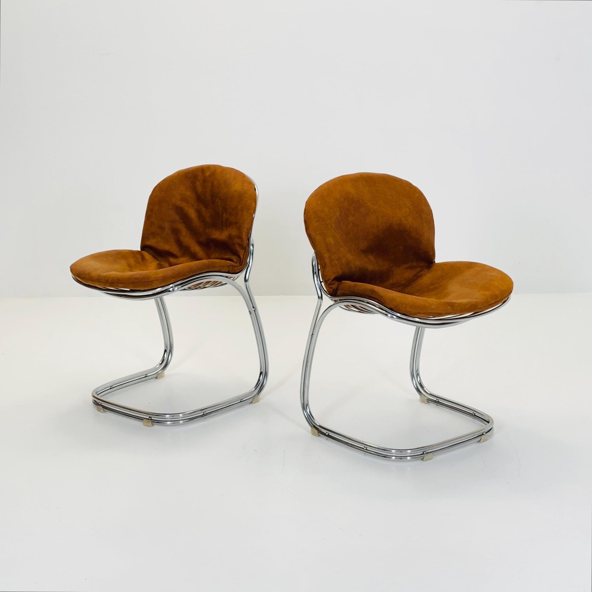 Set of 2 Mid century Bauhaus Sabrina dining chairs by Gaston’s Rinaldi for Rima ,1970s Italy