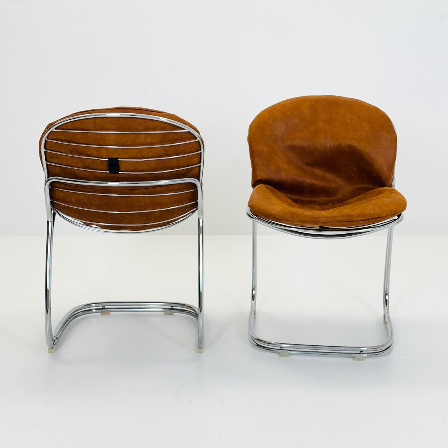 Set of 2 Mid century Bauhaus Sabrina dining chairs by Gaston’s Rinaldi for Rima ,1970s Italy