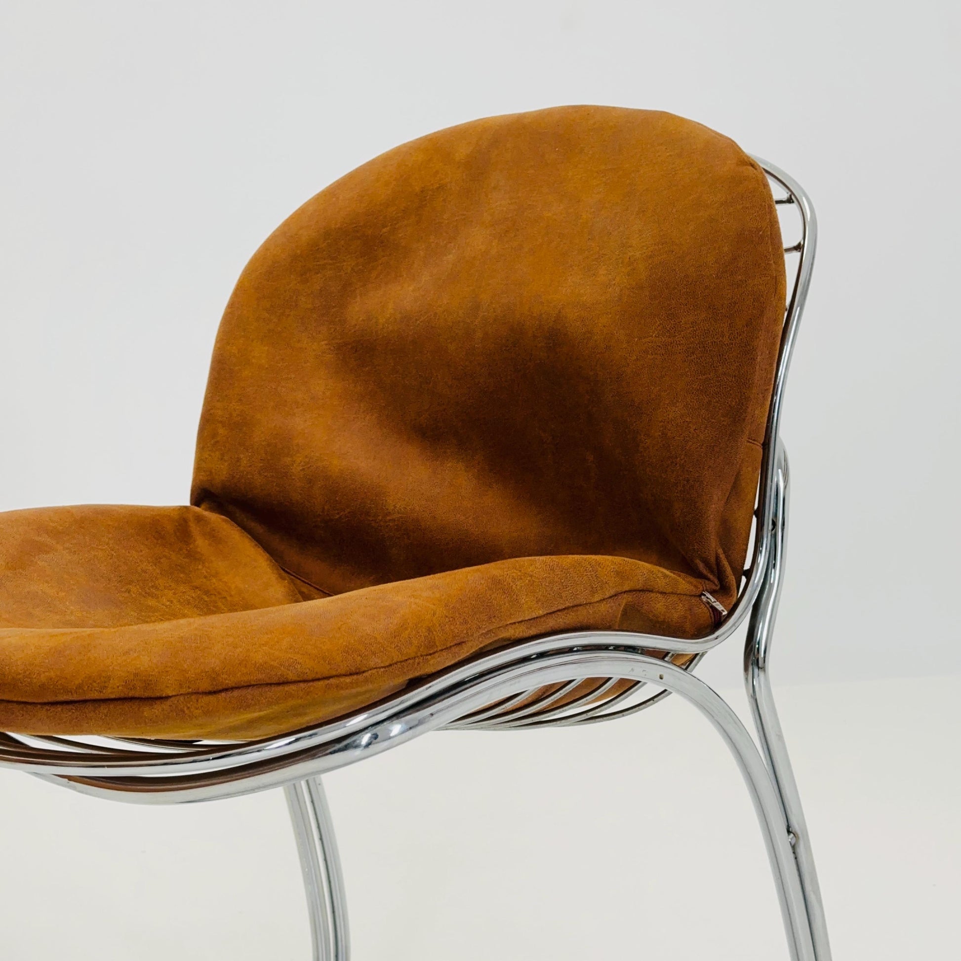 Set of 2 Mid century Bauhaus Sabrina dining chairs by Gaston’s Rinaldi for Rima ,1970s Italy