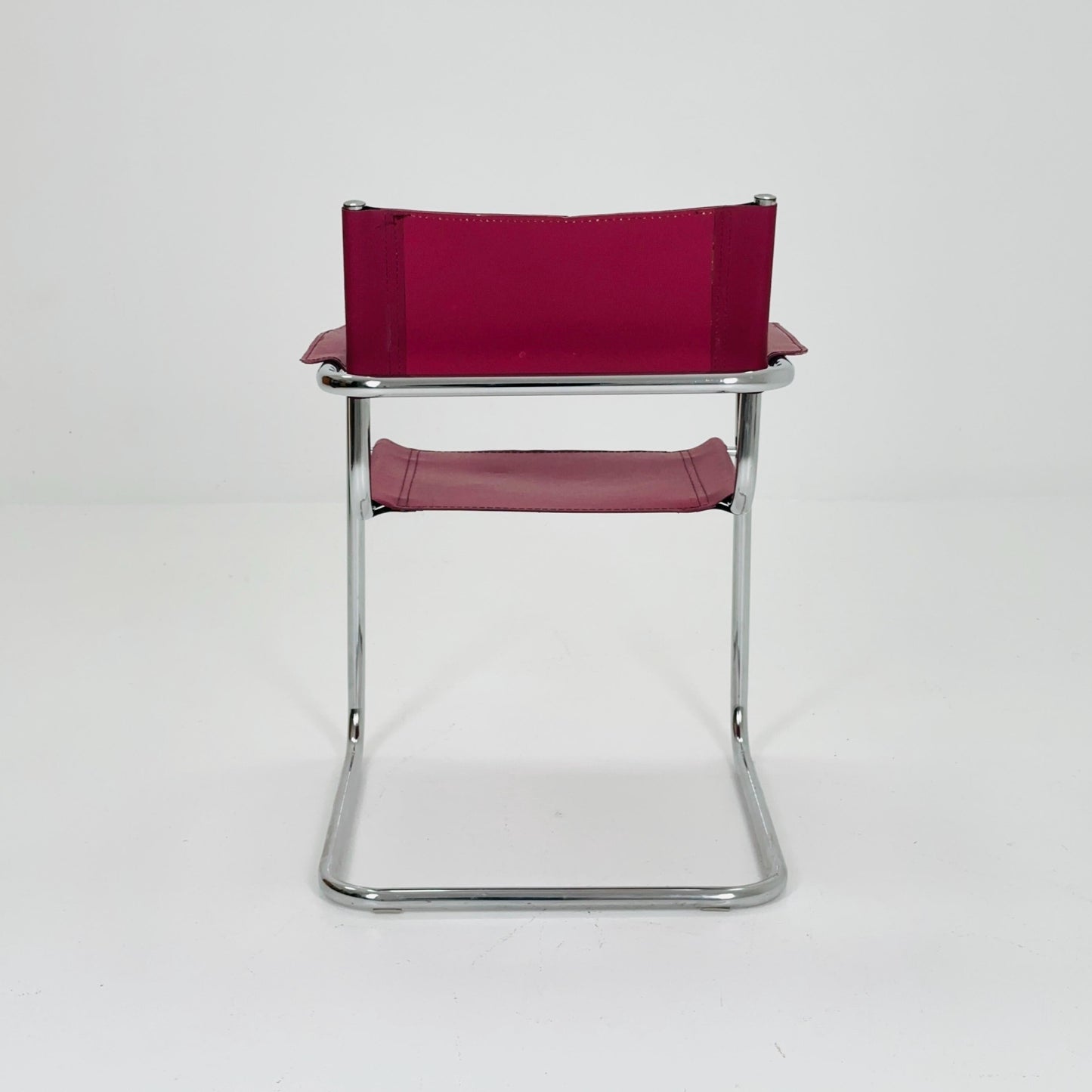 Mid century wine red Model MG5 Centro Studi wine red chair by Mart Stam & Marcel Breuer , 1970s