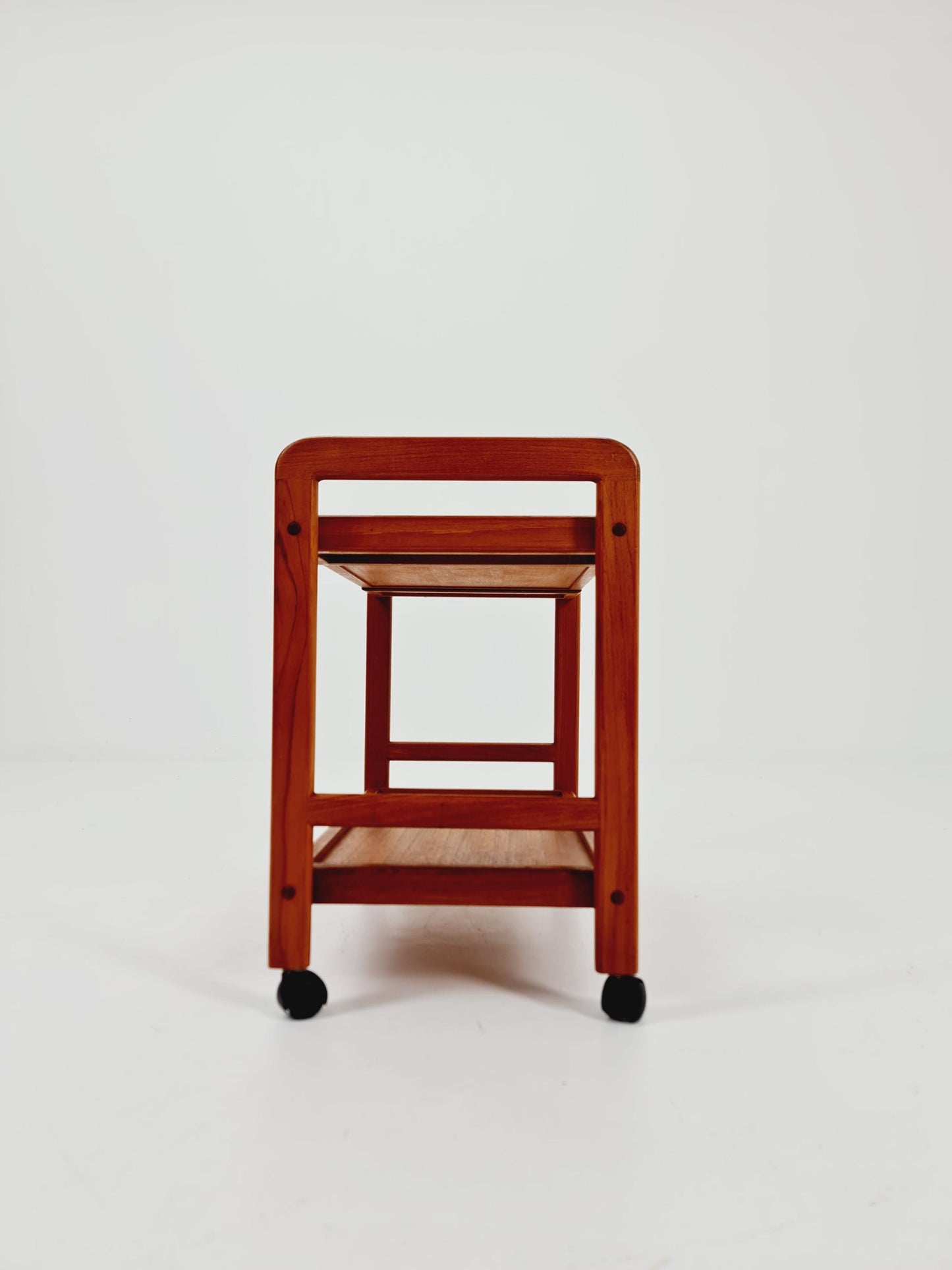 Vintage Danish mid century trolley bar cart in solid teak By Sika Möbler, 1960s