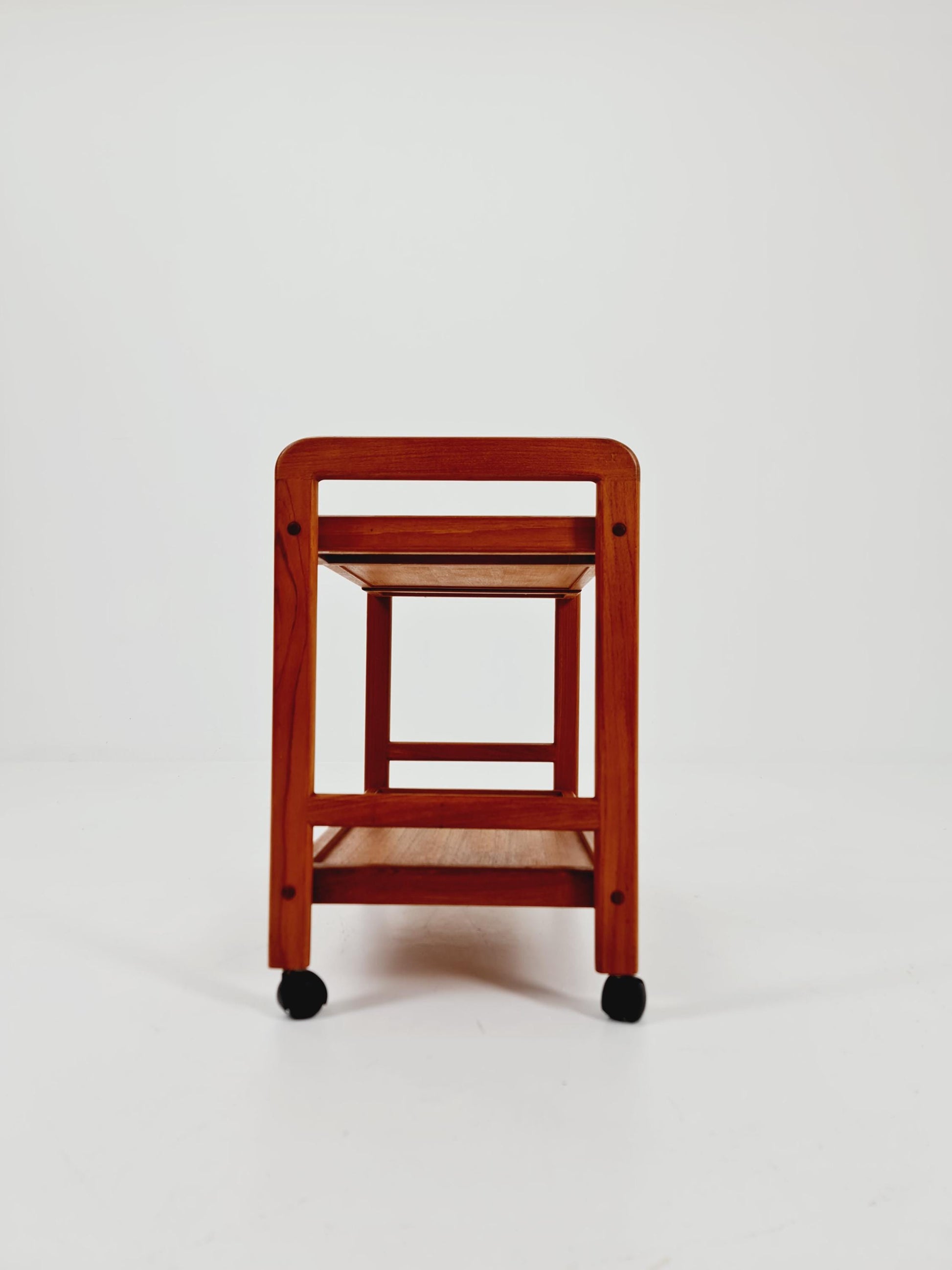 Vintage Danish mid century trolley bar cart in solid teak By Sika Möbler, 1960s