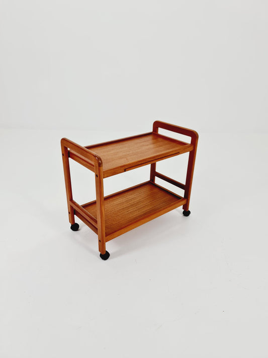 Vintage Danish mid century trolley bar cart in solid teak By Sika Möbler, 1960s