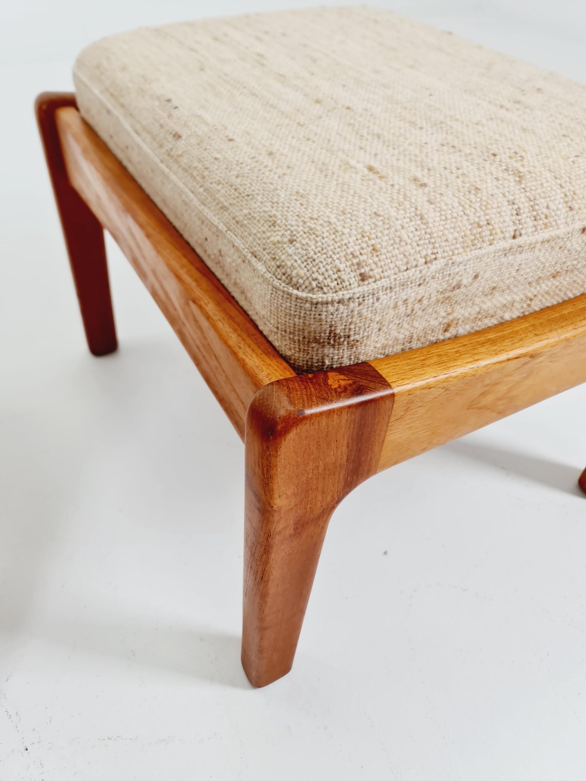 Mid-century Rare Danish Solid teak lounge chair with ottoman by Jens-Juul Christensen For JK Denmark 1960s