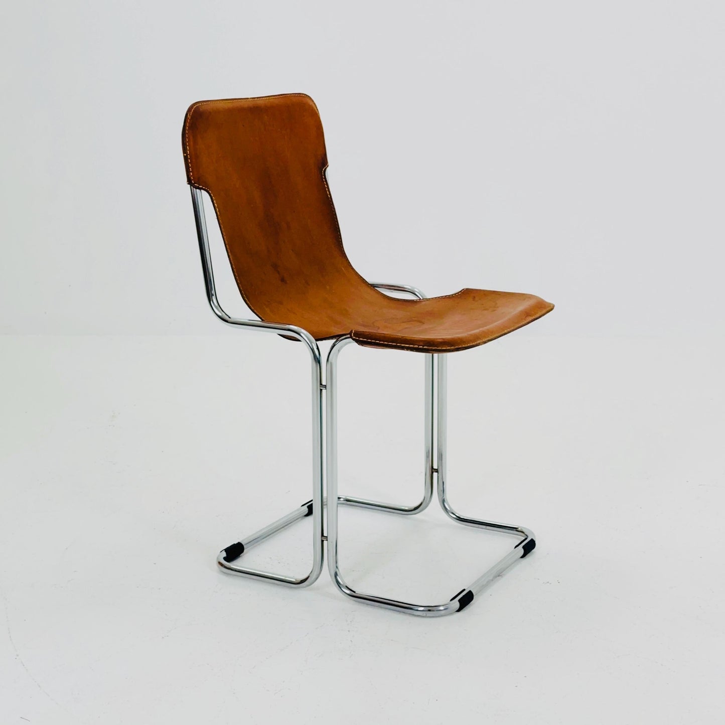 Mid Century Modern Leather “Calla” Sling Chair by Ari Colombo for Arflex, 1970s Italy