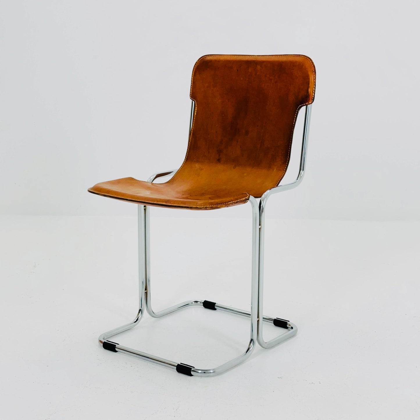 Mid Century Modern Leather “Calla” Sling Chair by Ari Colombo for Arflex, 1970s Italy