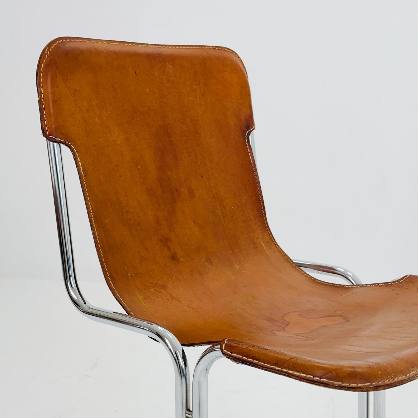 Mid Century Modern Leather “Calla” Sling Chair by Ari Colombo for Arflex, 1970s Italy