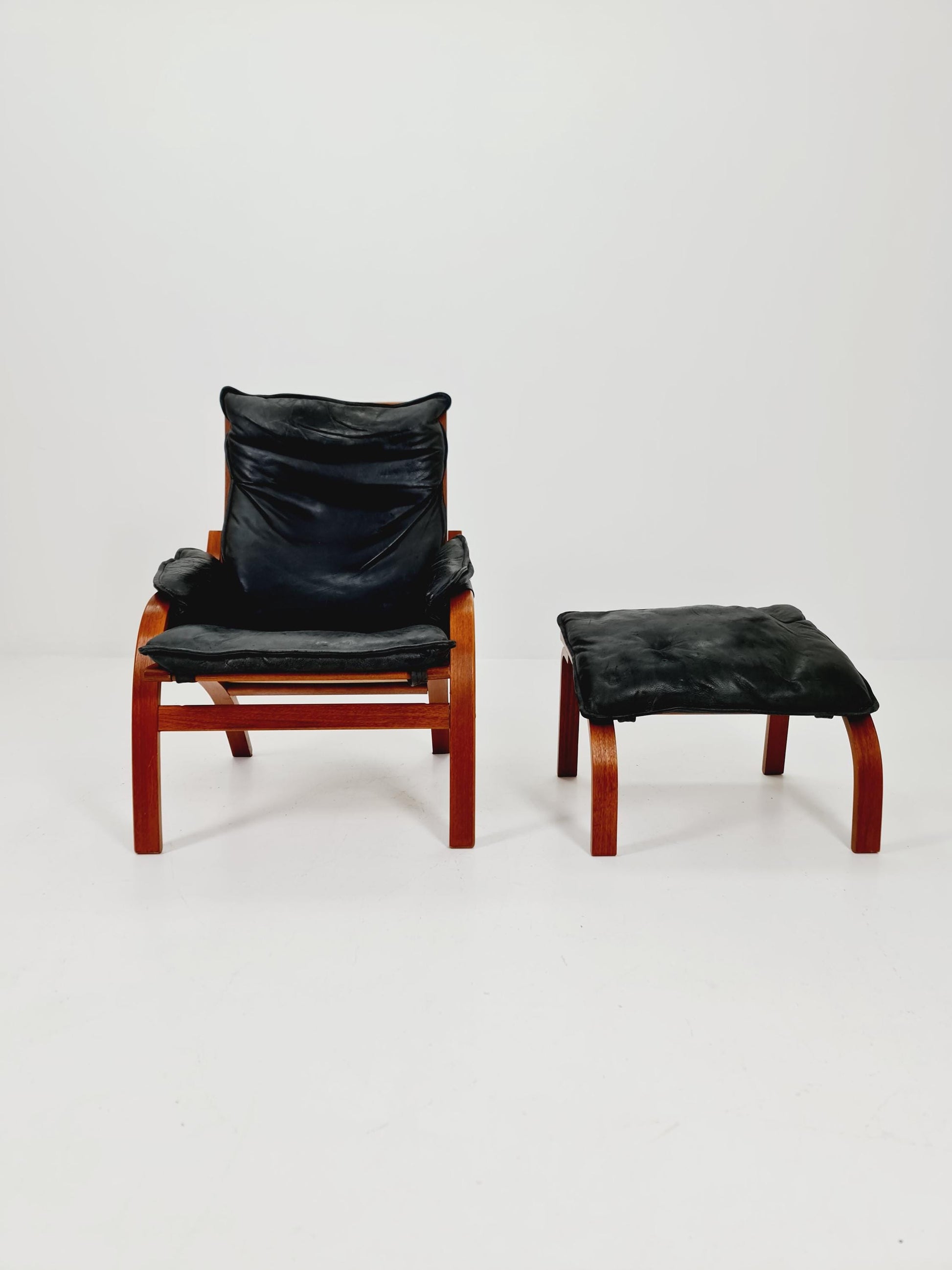 Mid century Armchair and foot stool By Swedese 1960