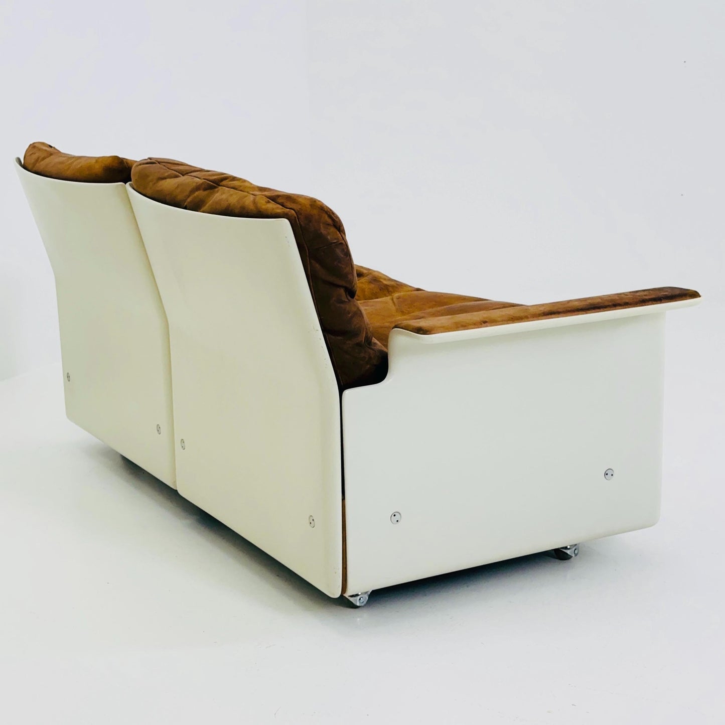 Complete Space Age Vintage Set by Dieter Rams for Vitsoe — 1960s Germany | Lounge Chair + 2-Seater + 3-Seater Sofa | Leather Alcantara