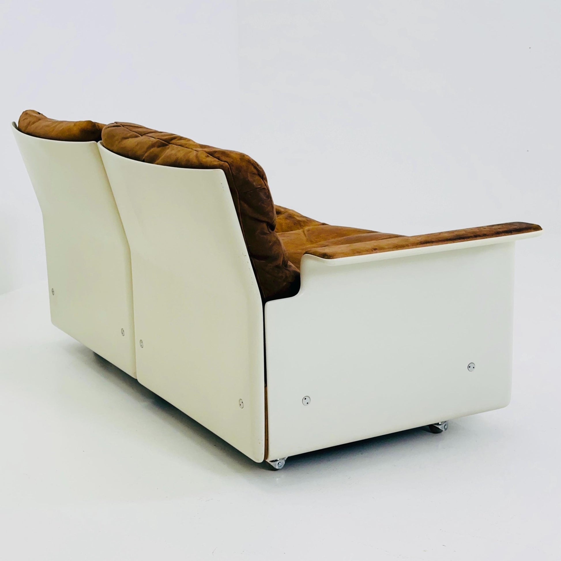 Complete Space Age Vintage Set by Dieter Rams for Vitsoe — 1960s Germany | Lounge Chair + 2-Seater + 3-Seater Sofa | Leather Alcantara