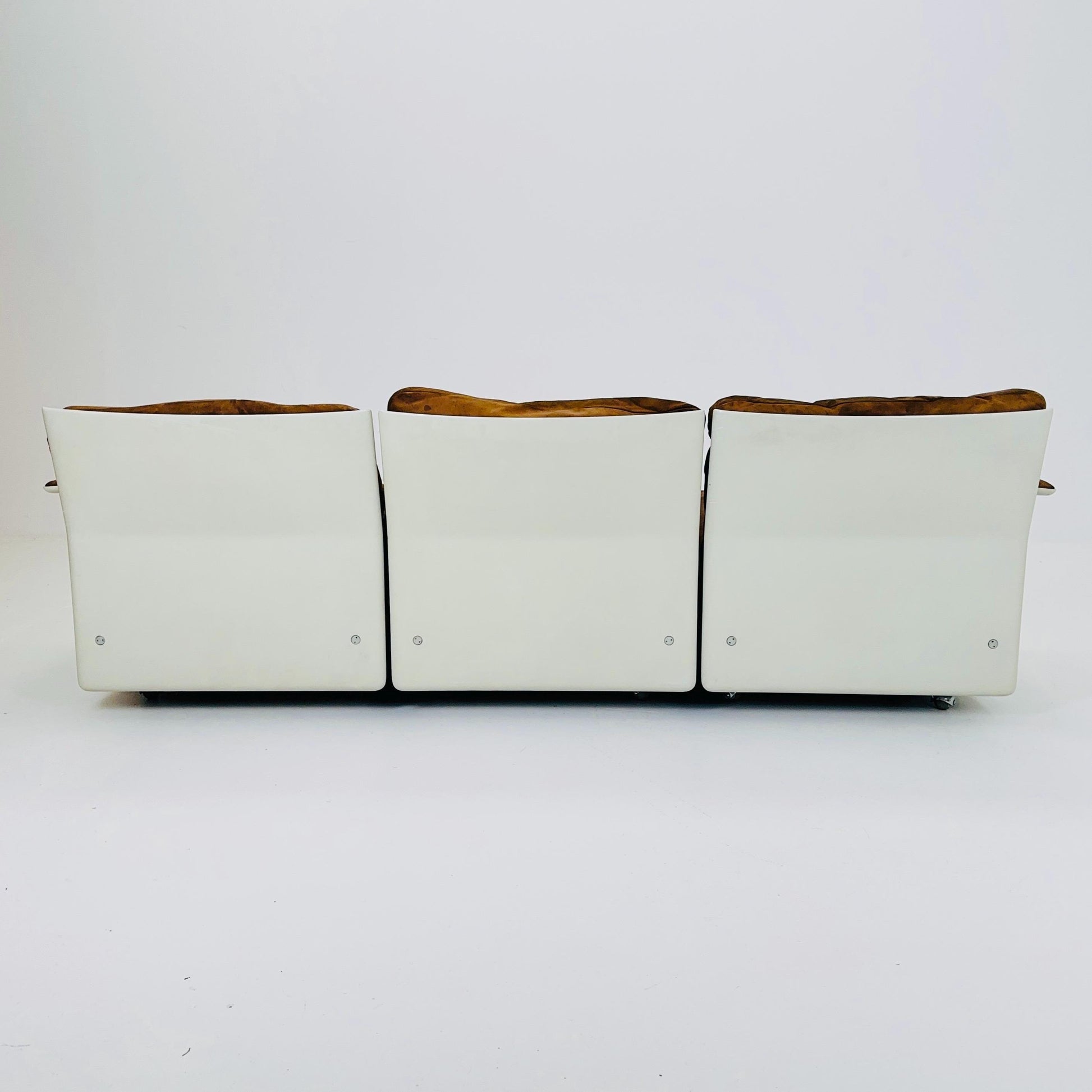 Complete Space Age Vintage Set by Dieter Rams for Vitsoe — 1960s Germany | Lounge Chair + 2-Seater + 3-Seater Sofa | Leather Alcantara