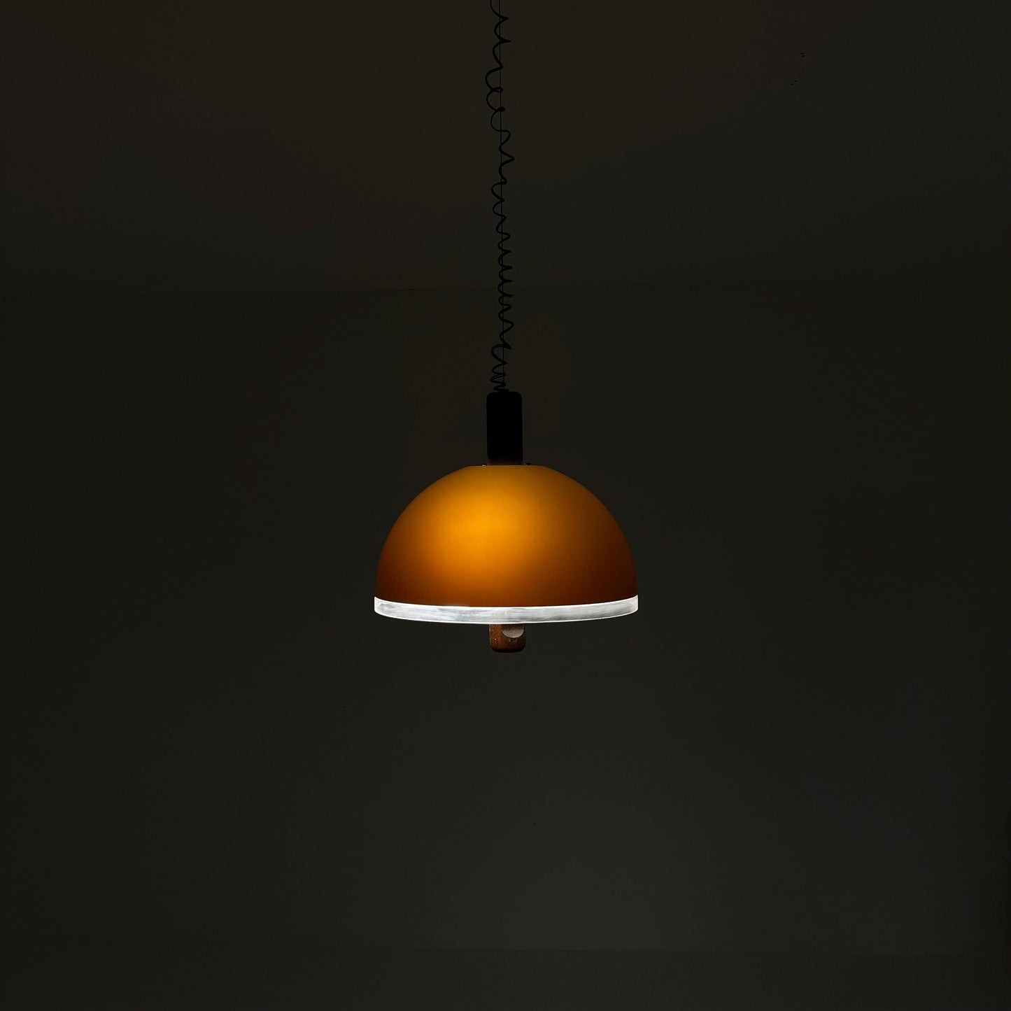 Rare Space Age Orange Pendant Lamp by Temde Leuchten, Switzerland, 1980s