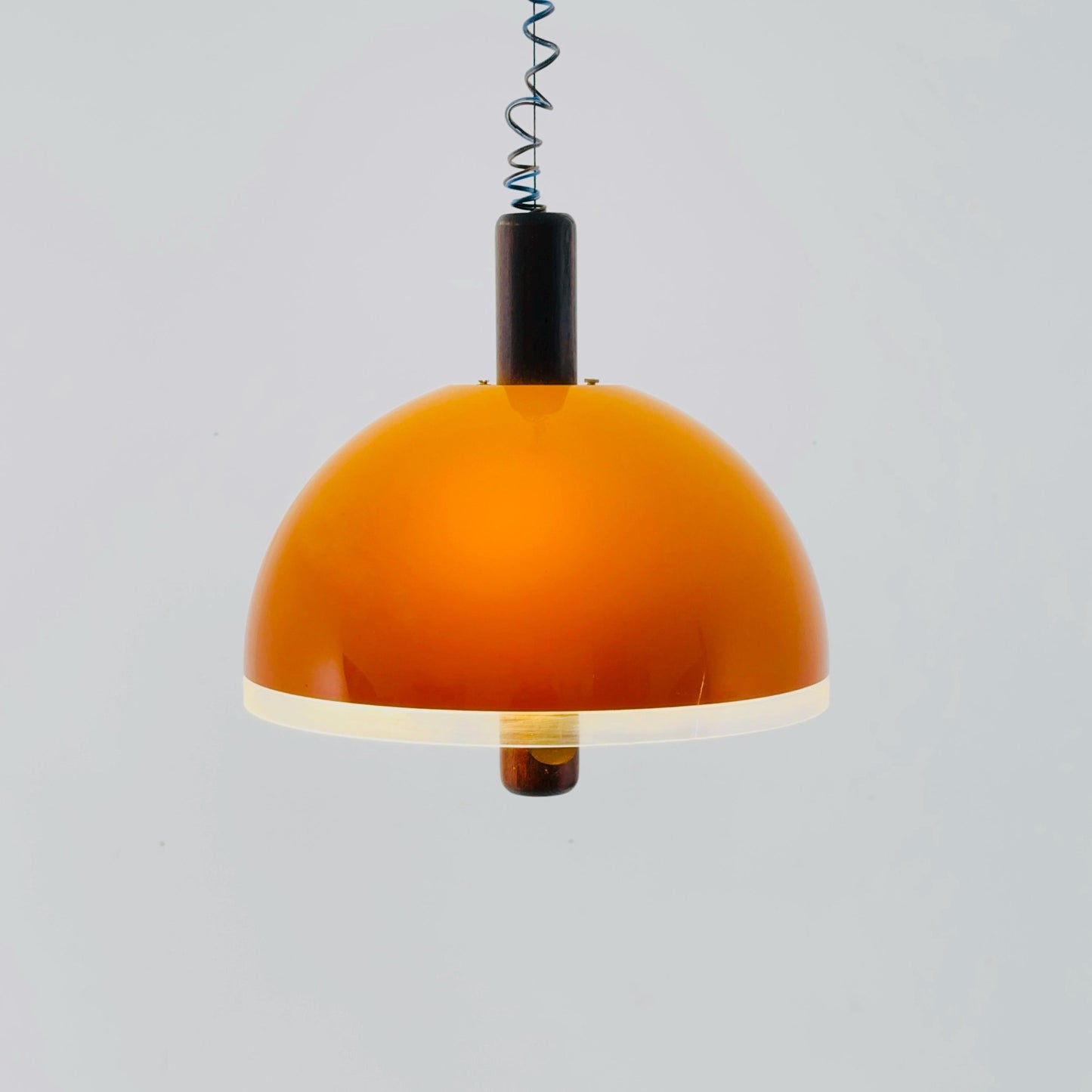 Rare Space Age Orange Pendant Lamp by Temde Leuchten, Switzerland, 1980s