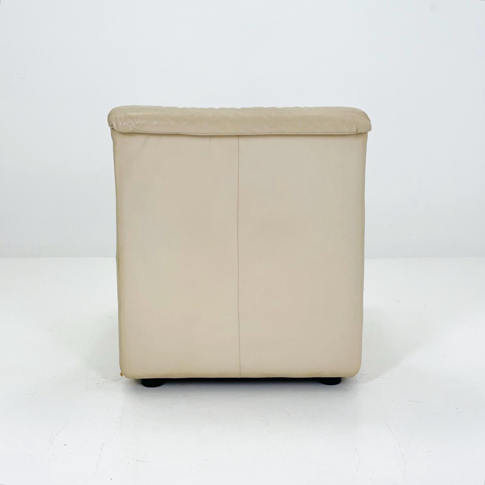 Mid Century Modular Sofa Set in beige Leather, 1980s Germany