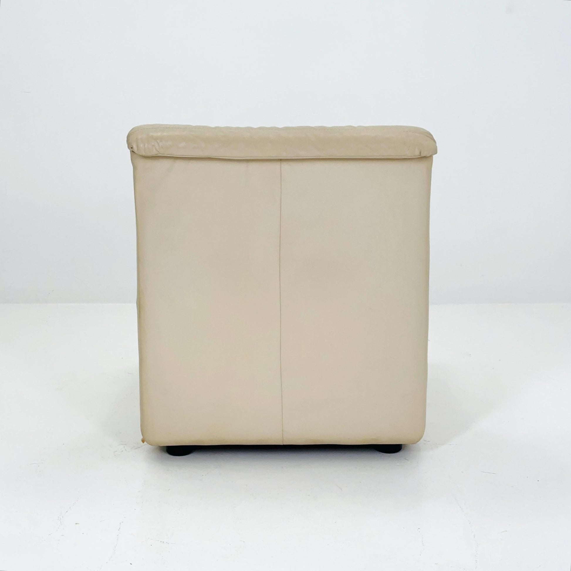 Mid Century Modular Sofa Set in beige Leather, 1980s Germany