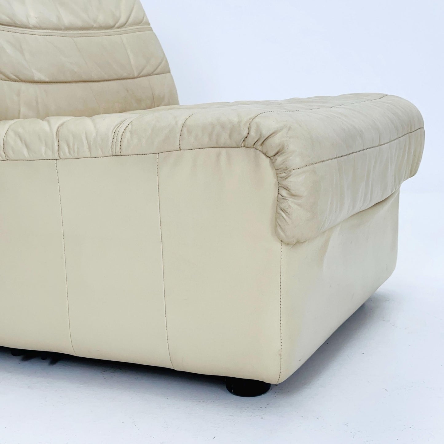 Mid Century Modular Sofa Set in beige Leather, 1980s Germany